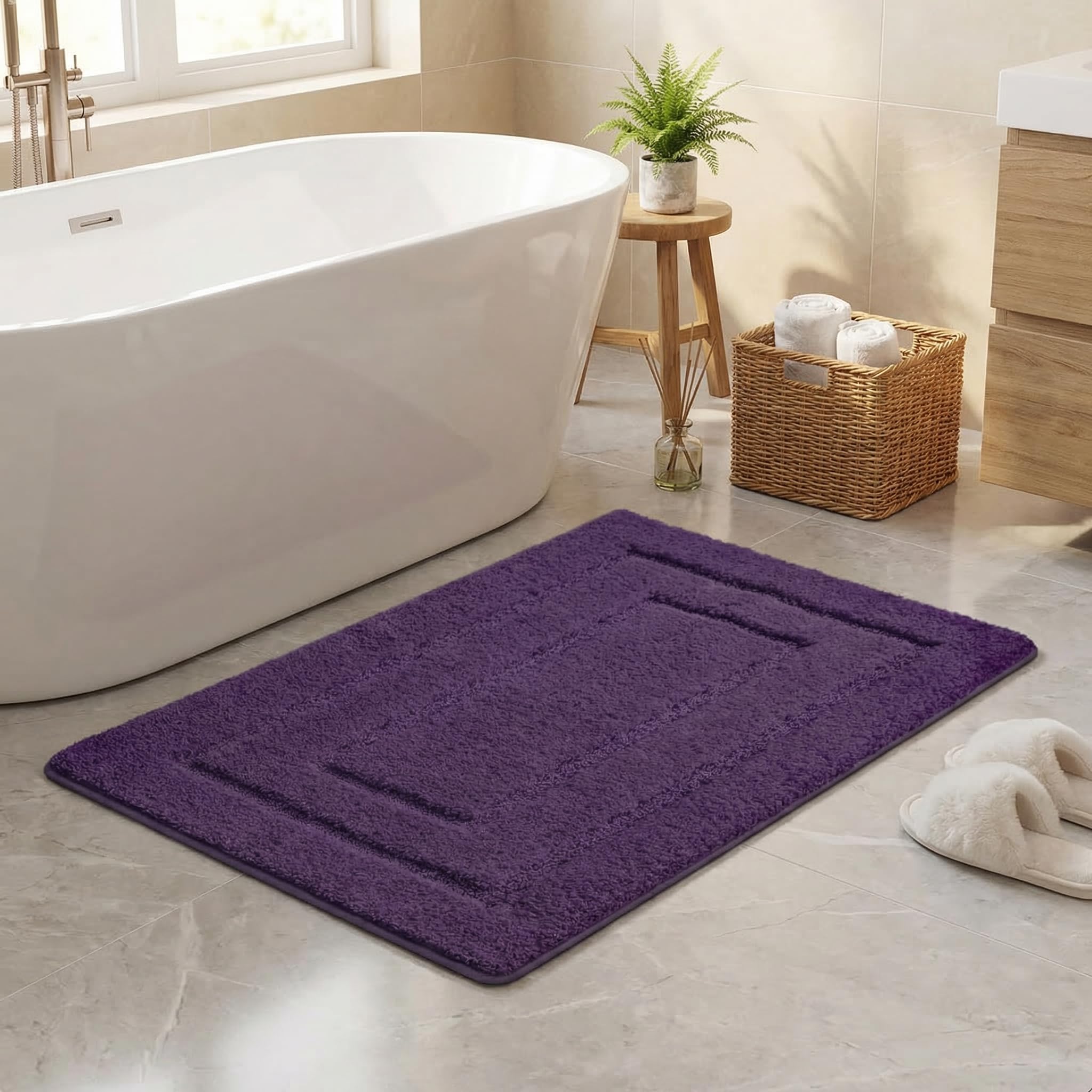 GRANNY SAYS Gray Bathroom Rugs, Bath Mats for Bathroom Non-Slip, Super Soft and Water Absorbent, Microfiber Bath Rugs, Machine Wash Dry, Bath Rugs for Floor, Tub and Shower, 16" x 24"