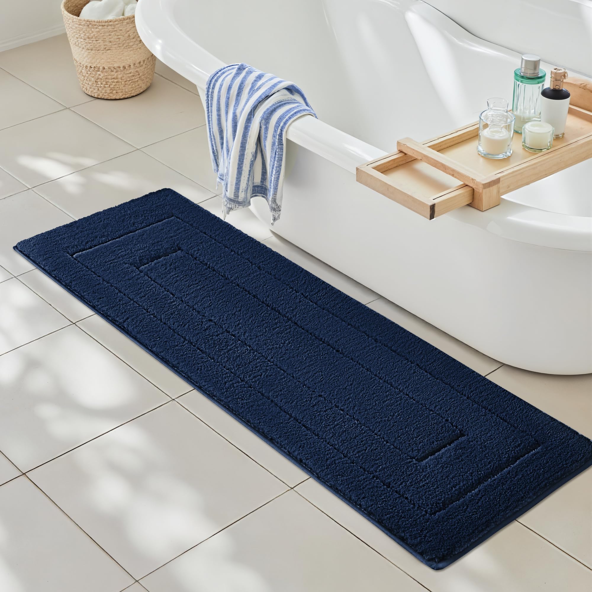 GRANNY SAYS Gray Bathroom Rugs, Bath Mats for Bathroom Non-Slip, Super Soft and Water Absorbent, Microfiber Bath Rugs, Machine Wash Dry, Bath Rugs for Floor, Tub and Shower, 16" x 24"