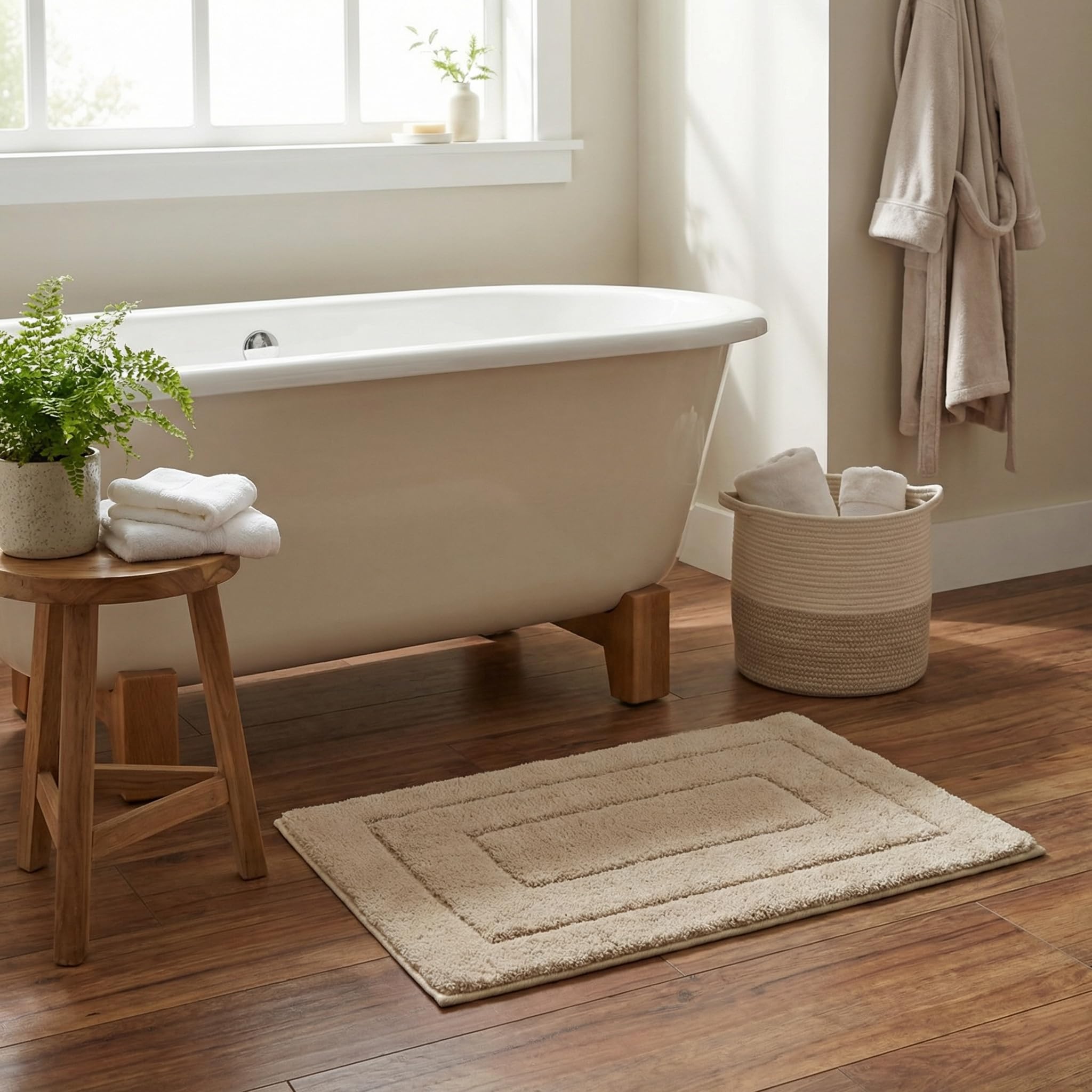 GRANNY SAYS Gray Bathroom Rugs, Bath Mats for Bathroom Non-Slip, Super Soft and Water Absorbent, Microfiber Bath Rugs, Machine Wash Dry, Bath Rugs for Floor, Tub and Shower, 16" x 24"
