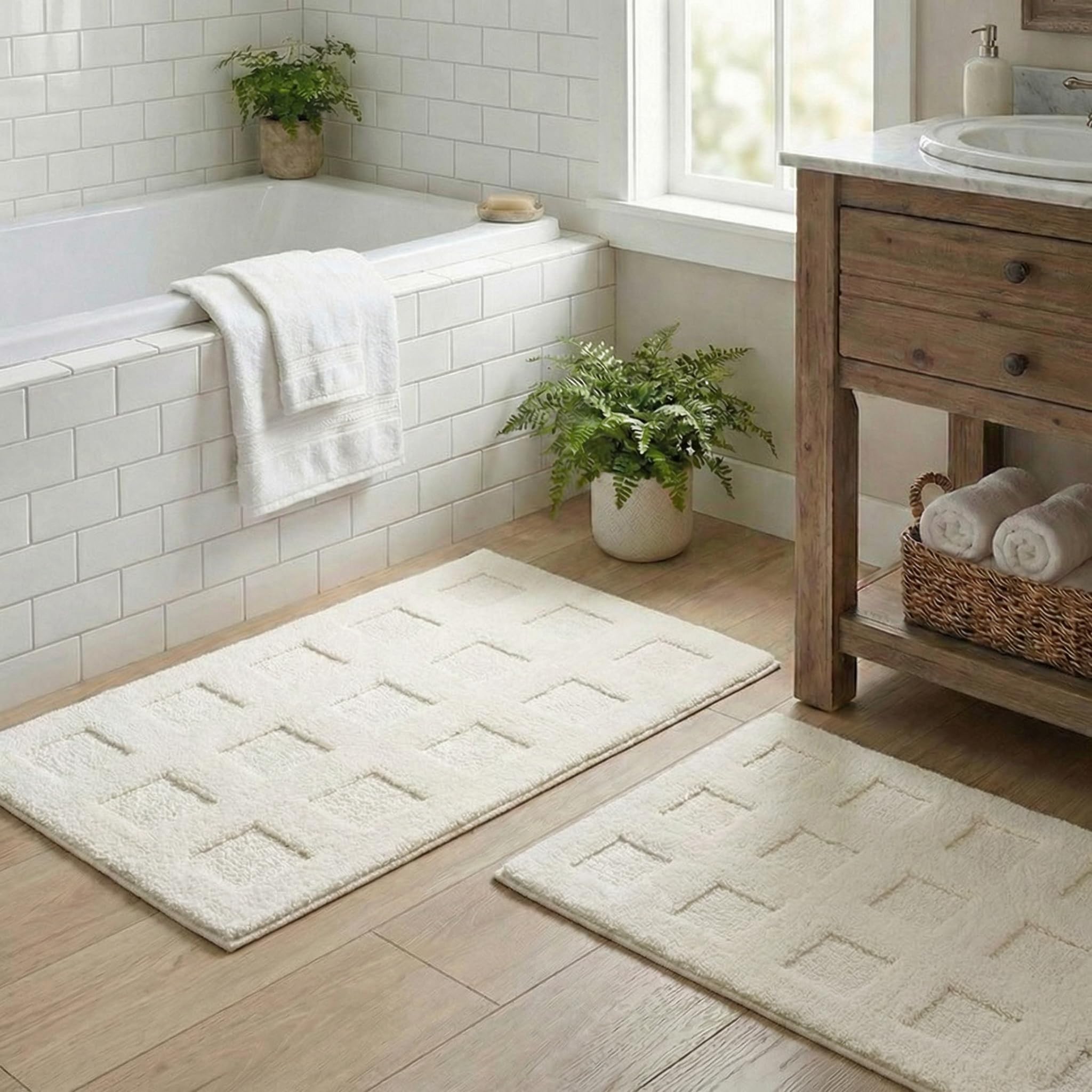 GRANNY SAYS Gray Bathroom Rugs, Bath Mats for Bathroom Non-Slip, Super Soft and Water Absorbent, Microfiber Bath Rugs, Machine Wash Dry, Bath Rugs for Floor, Tub and Shower, 16" x 24"