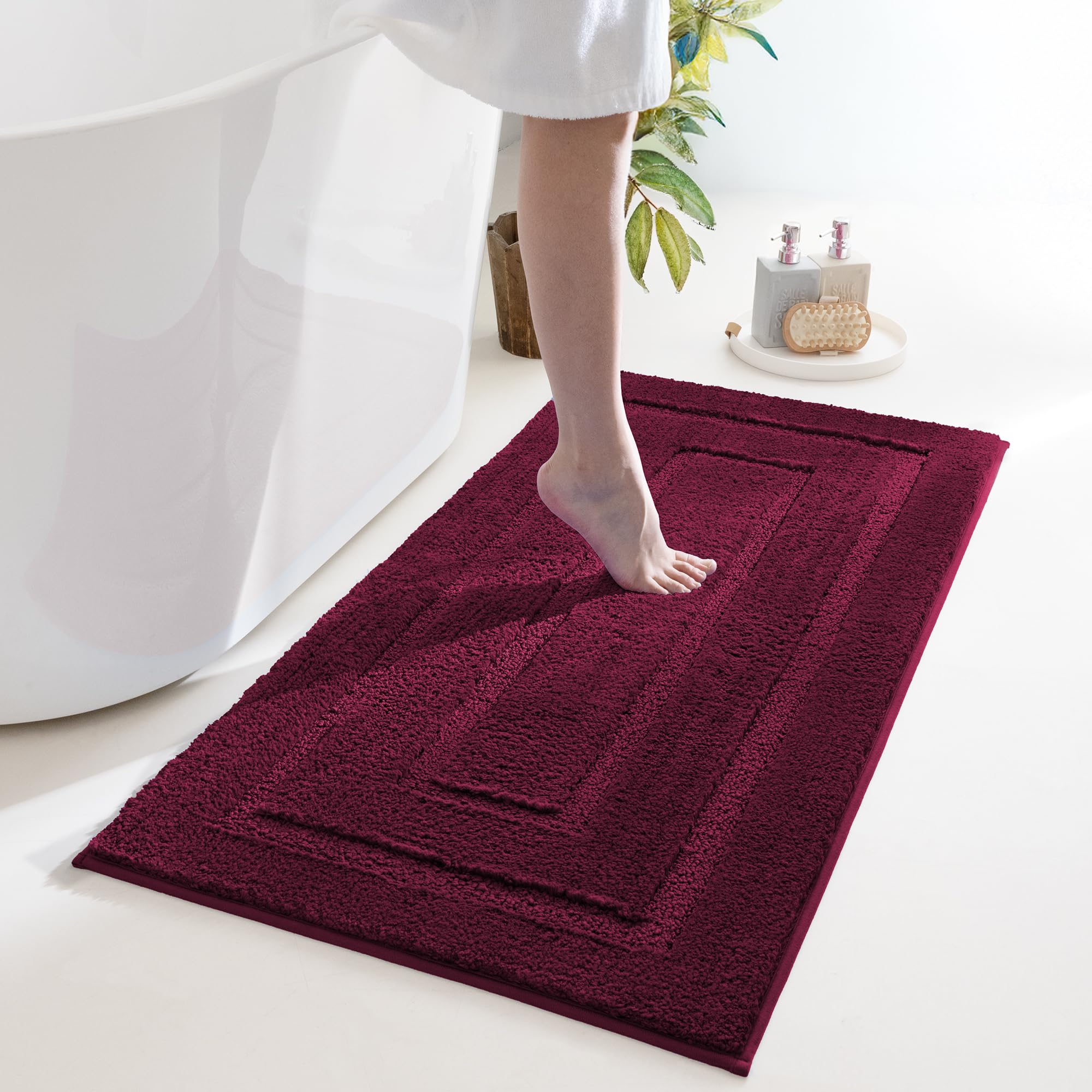 GRANNY SAYS Gray Bathroom Rugs, Bath Mats for Bathroom Non-Slip, Super Soft and Water Absorbent, Microfiber Bath Rugs, Machine Wash Dry, Bath Rugs for Floor, Tub and Shower, 16" x 24"