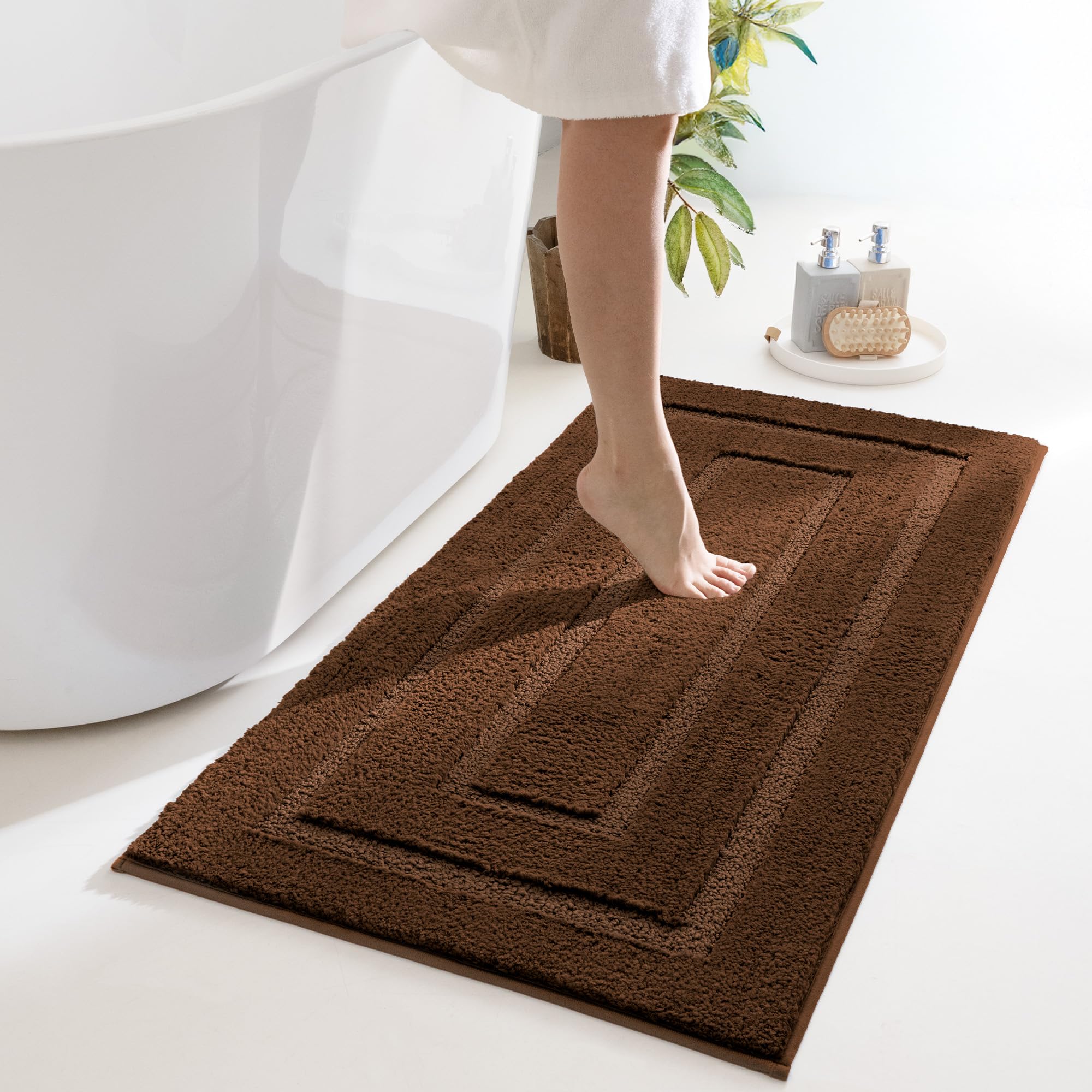 GRANNY SAYS Gray Bathroom Rugs, Bath Mats for Bathroom Non-Slip, Super Soft and Water Absorbent, Microfiber Bath Rugs, Machine Wash Dry, Bath Rugs for Floor, Tub and Shower, 16" x 24"