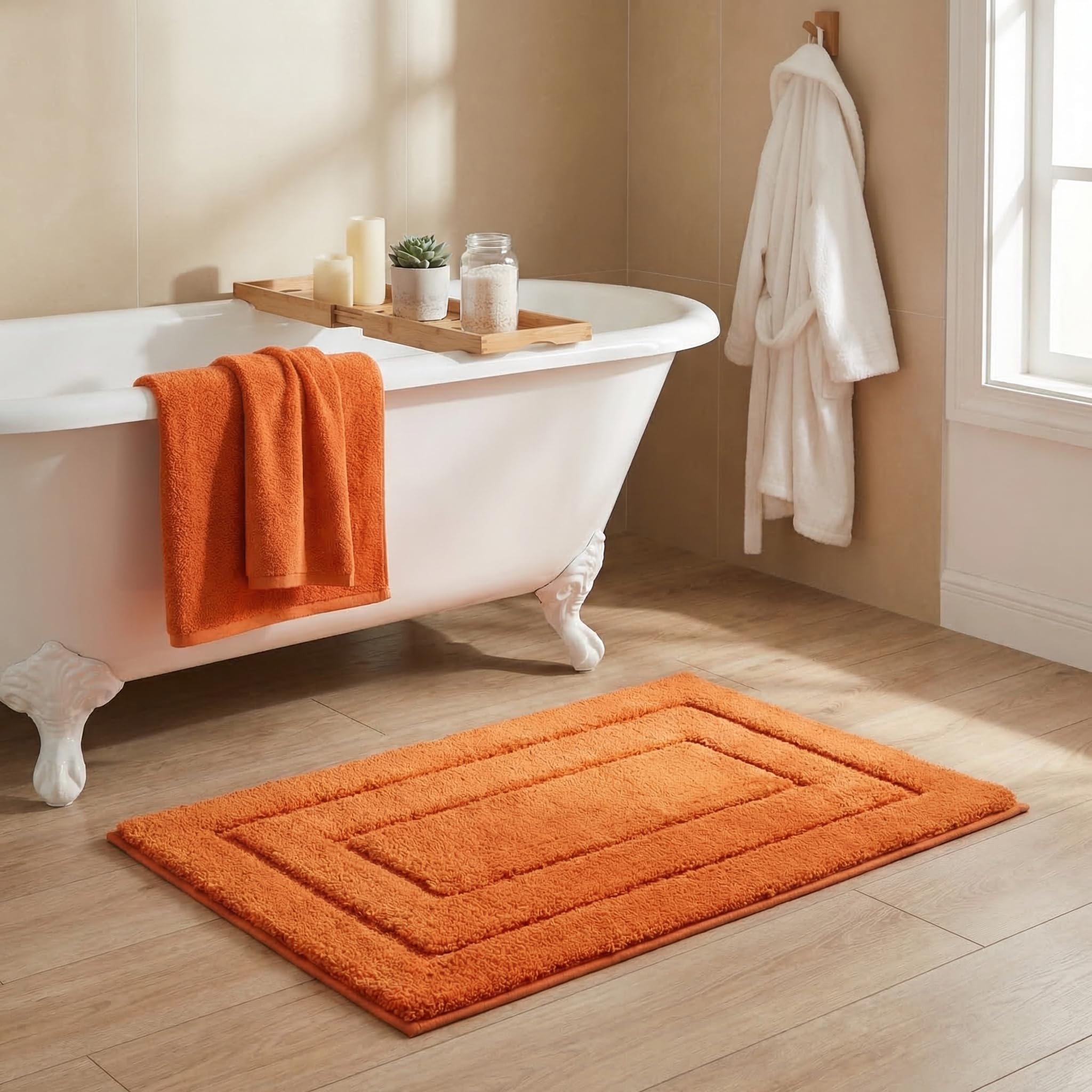 GRANNY SAYS Gray Bathroom Rugs, Bath Mats for Bathroom Non-Slip, Super Soft and Water Absorbent, Microfiber Bath Rugs, Machine Wash Dry, Bath Rugs for Floor, Tub and Shower, 16" x 24"