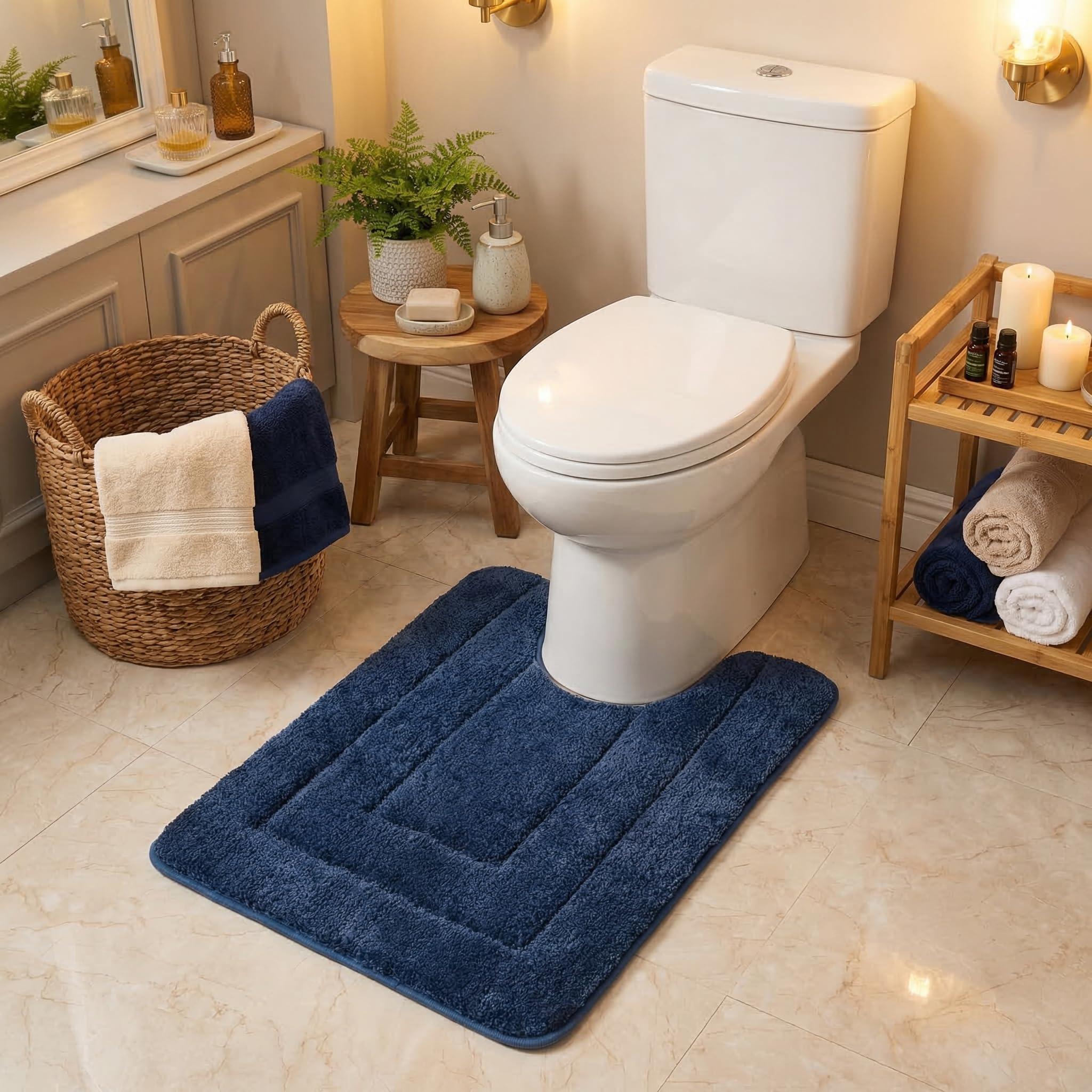 GRANNY SAYS Gray Bathroom Rugs, Bath Mats for Bathroom Non-Slip, Super Soft and Water Absorbent, Microfiber Bath Rugs, Machine Wash Dry, Bath Rugs for Floor, Tub and Shower, 16" x 24"