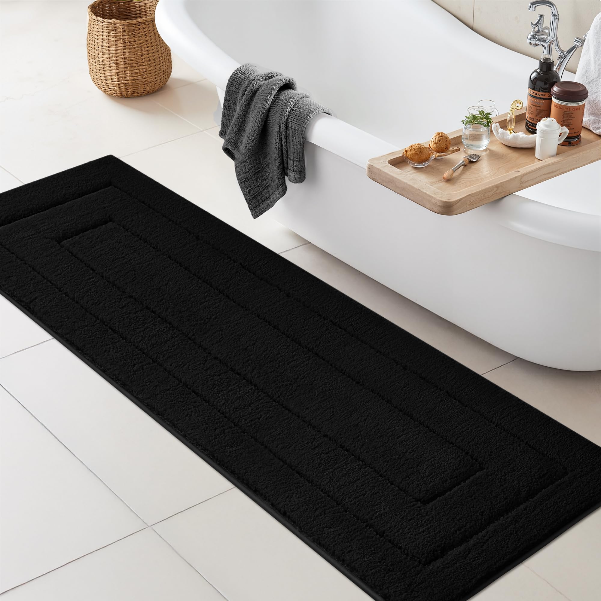 GRANNY SAYS Gray Bathroom Rugs, Bath Mats for Bathroom Non-Slip, Super Soft and Water Absorbent, Microfiber Bath Rugs, Machine Wash Dry, Bath Rugs for Floor, Tub and Shower, 16" x 24"