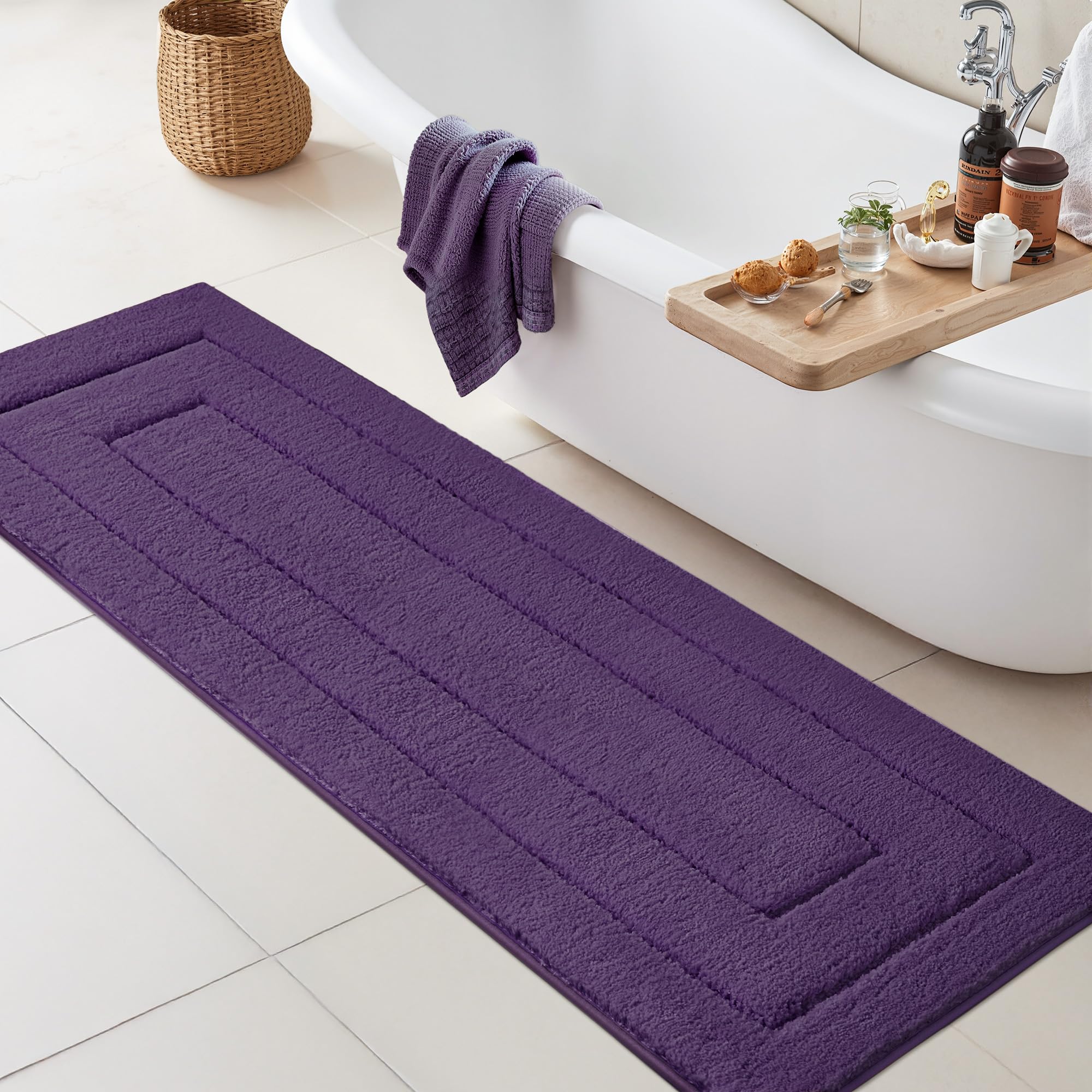 GRANNY SAYS Gray Bathroom Rugs, Bath Mats for Bathroom Non-Slip, Super Soft and Water Absorbent, Microfiber Bath Rugs, Machine Wash Dry, Bath Rugs for Floor, Tub and Shower, 16" x 24"