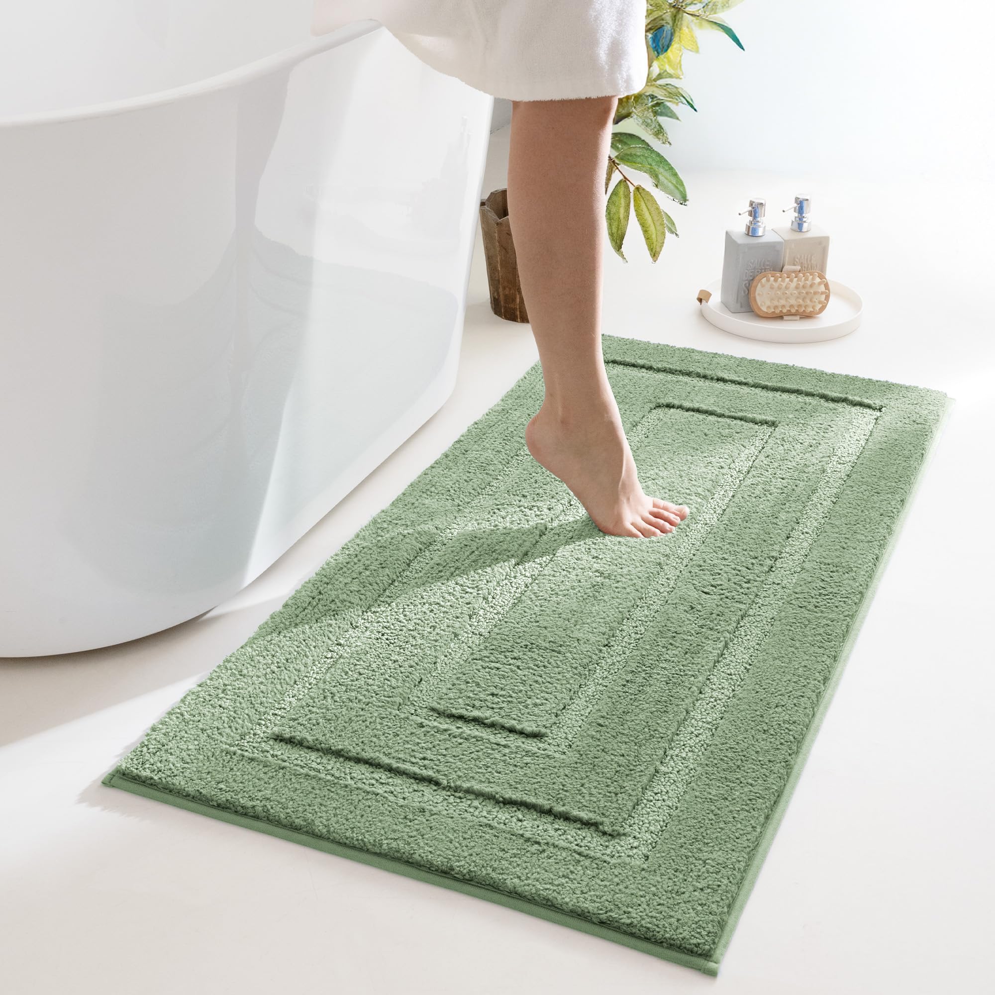 GRANNY SAYS Gray Bathroom Rugs, Bath Mats for Bathroom Non-Slip, Super Soft and Water Absorbent, Microfiber Bath Rugs, Machine Wash Dry, Bath Rugs for Floor, Tub and Shower, 16" x 24"