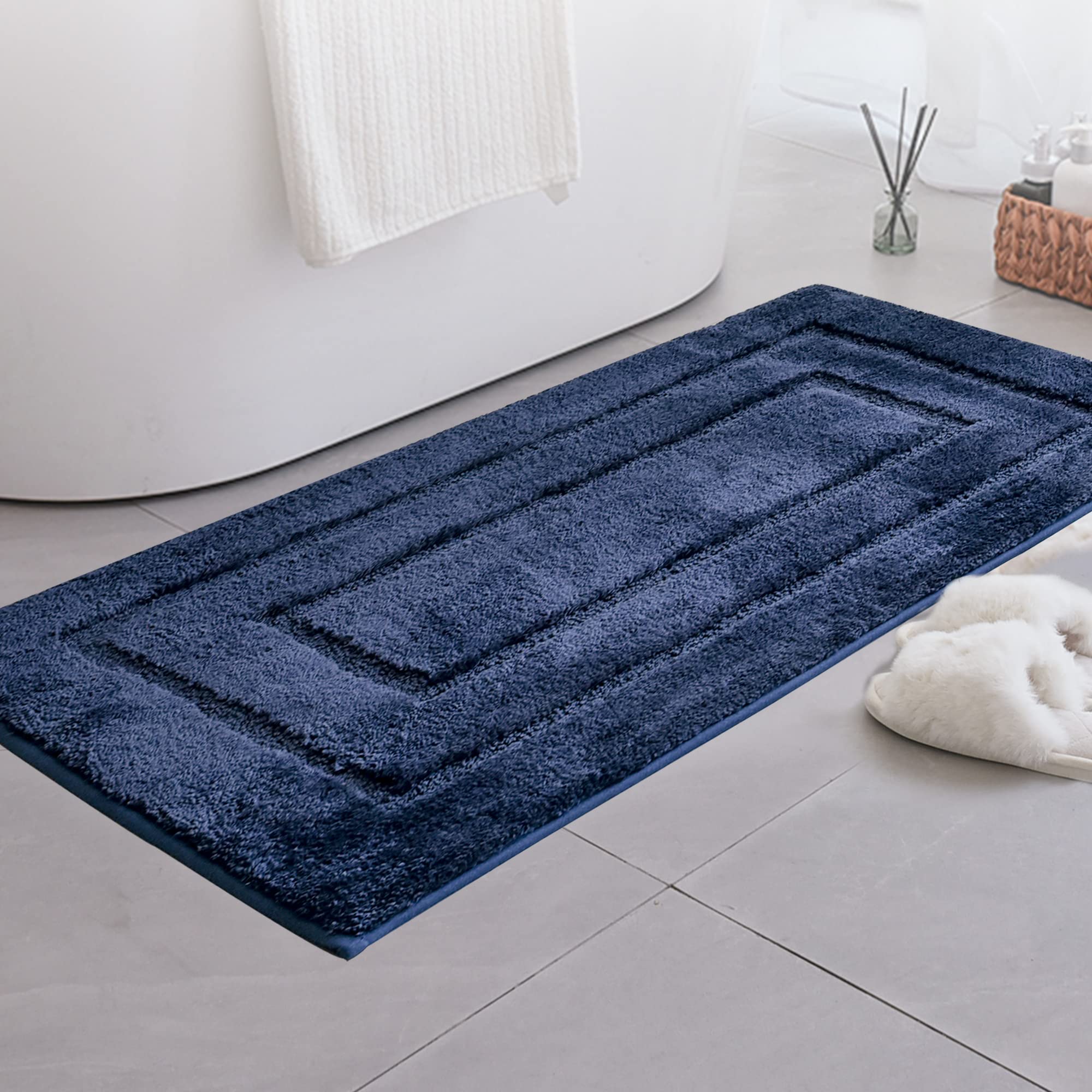 GRANNY SAYS Gray Bathroom Rugs, Bath Mats for Bathroom Non-Slip, Super Soft and Water Absorbent, Microfiber Bath Rugs, Machine Wash Dry, Bath Rugs for Floor, Tub and Shower, 16" x 24"