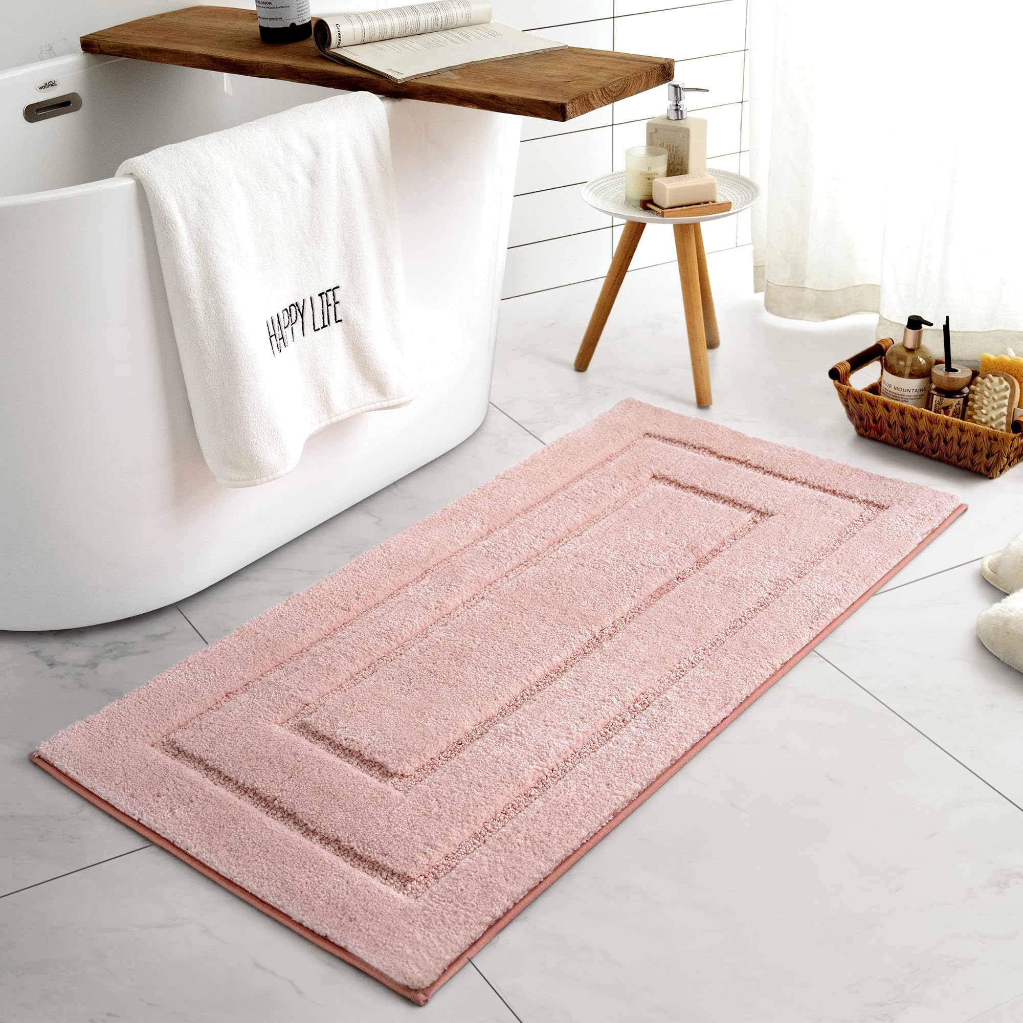 GRANNY SAYS Gray Bathroom Rugs, Bath Mats for Bathroom Non-Slip, Super Soft and Water Absorbent, Microfiber Bath Rugs, Machine Wash Dry, Bath Rugs for Floor, Tub and Shower, 16" x 24"
