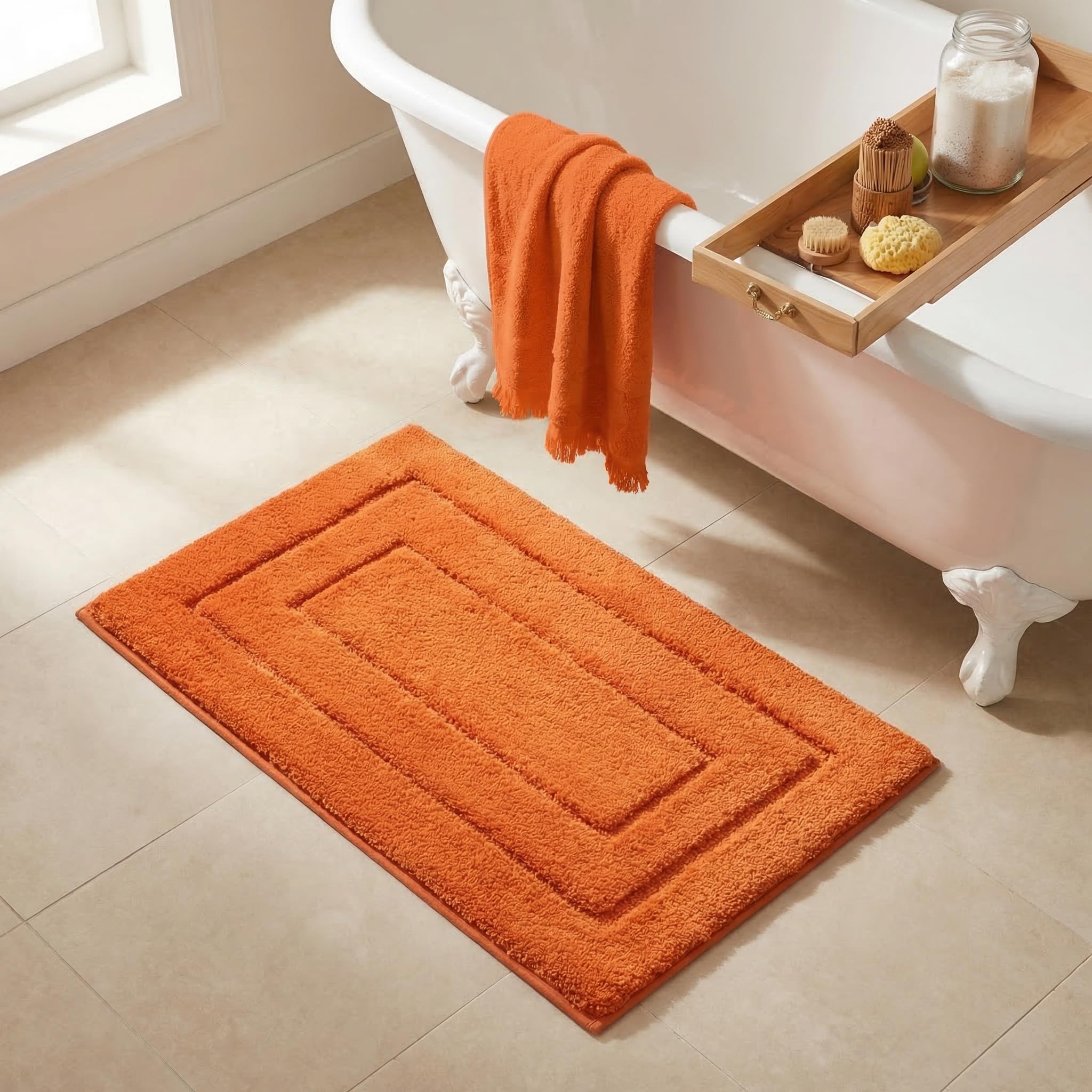 GRANNY SAYS Gray Bathroom Rugs, Bath Mats for Bathroom Non-Slip, Super Soft and Water Absorbent, Microfiber Bath Rugs, Machine Wash Dry, Bath Rugs for Floor, Tub and Shower, 16" x 24"
