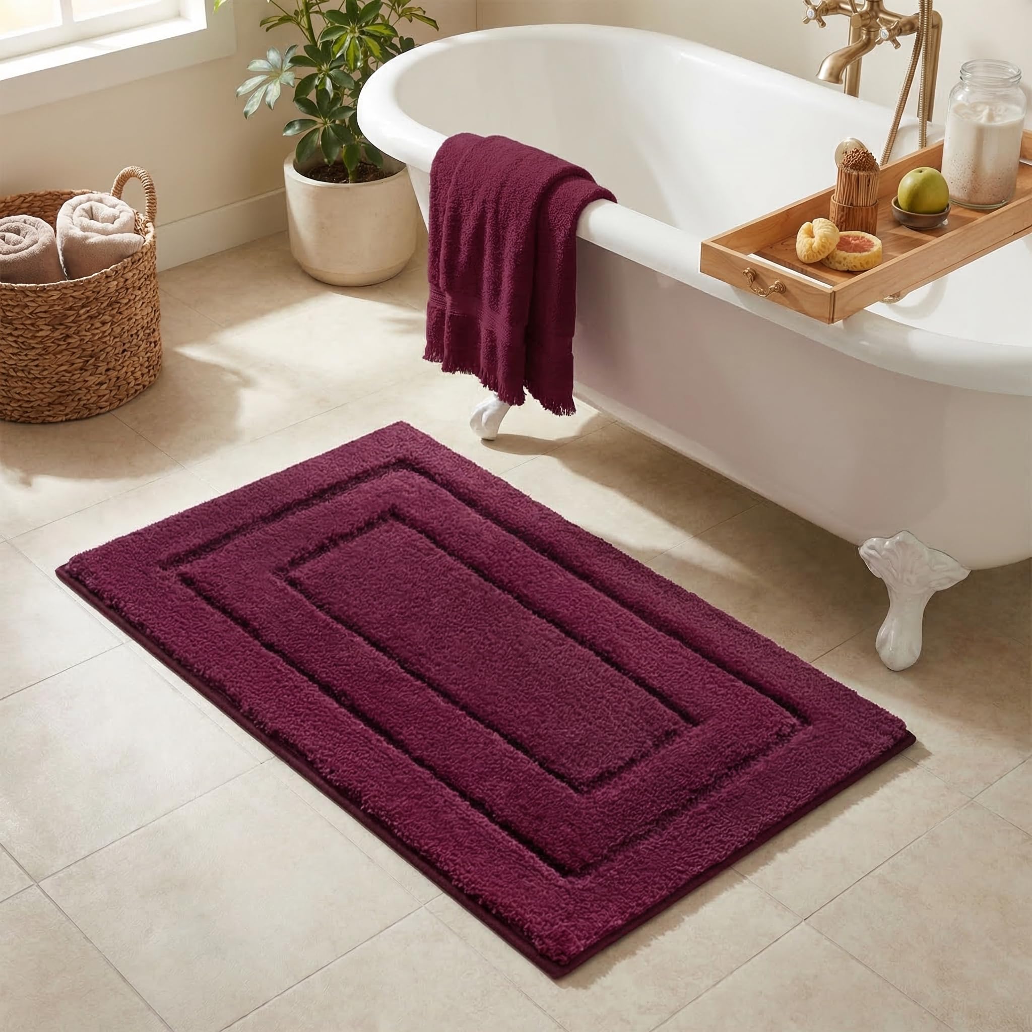 GRANNY SAYS Gray Bathroom Rugs, Bath Mats for Bathroom Non-Slip, Super Soft and Water Absorbent, Microfiber Bath Rugs, Machine Wash Dry, Bath Rugs for Floor, Tub and Shower, 16" x 24"