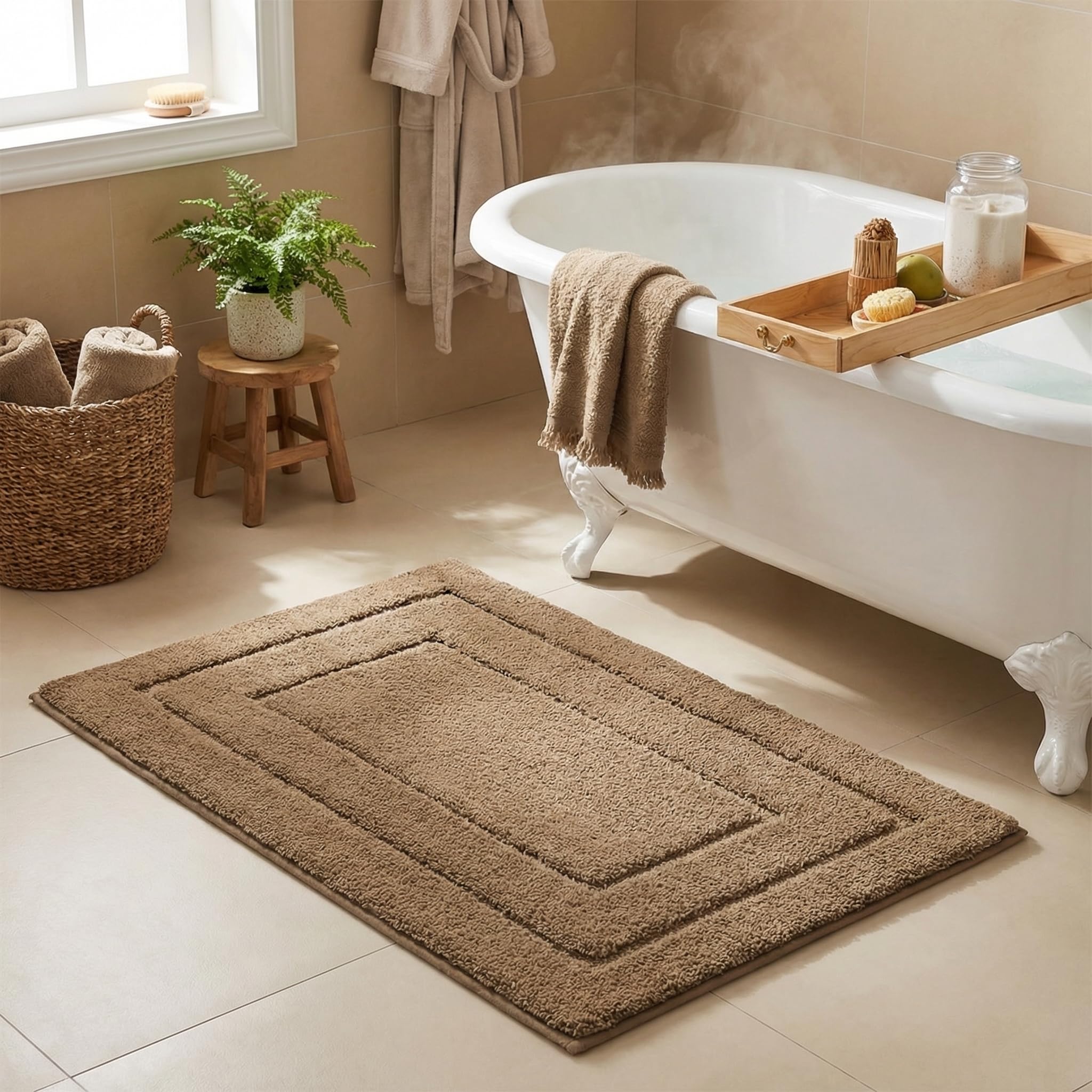 GRANNY SAYS Gray Bathroom Rugs, Bath Mats for Bathroom Non-Slip, Super Soft and Water Absorbent, Microfiber Bath Rugs, Machine Wash Dry, Bath Rugs for Floor, Tub and Shower, 16" x 24"