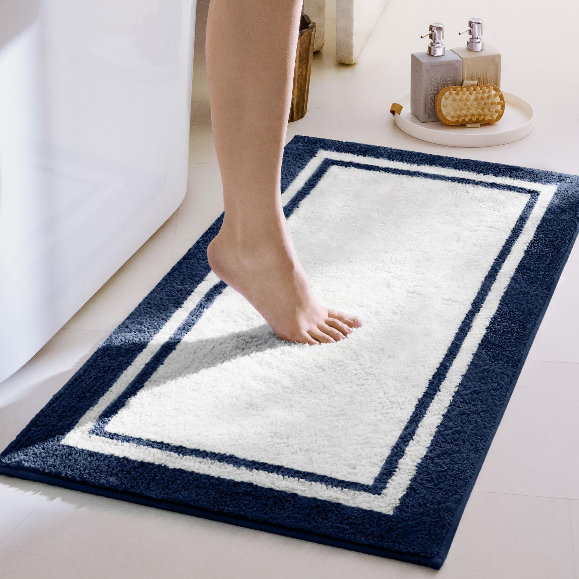 GRANNY SAYS Gray Bathroom Rugs, Bath Mats for Bathroom Non-Slip, Super Soft and Water Absorbent, Microfiber Bath Rugs, Machine Wash Dry, Bath Rugs for Floor, Tub and Shower, 16" x 24"
