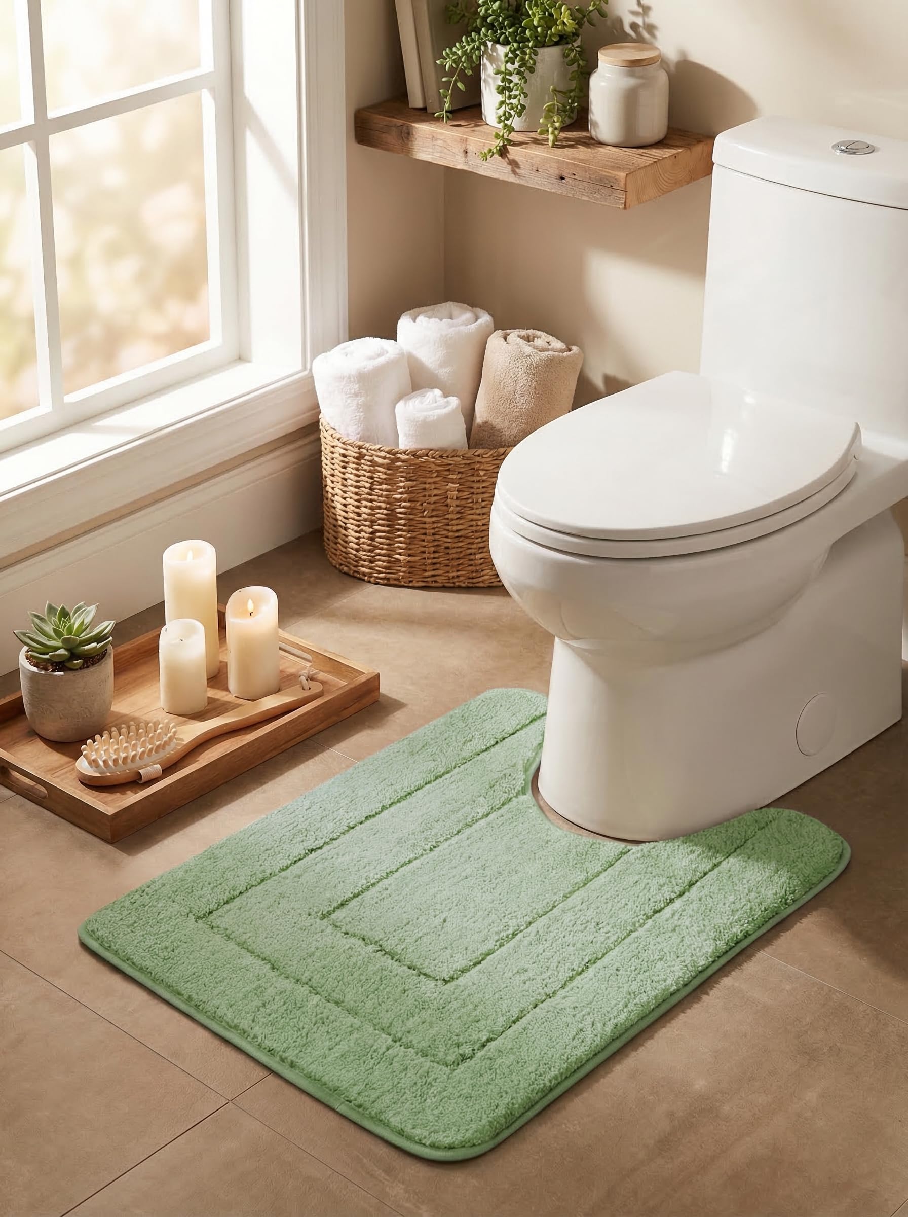 GRANNY SAYS Gray Bathroom Rugs, Bath Mats for Bathroom Non-Slip, Super Soft and Water Absorbent, Microfiber Bath Rugs, Machine Wash Dry, Bath Rugs for Floor, Tub and Shower, 16" x 24"