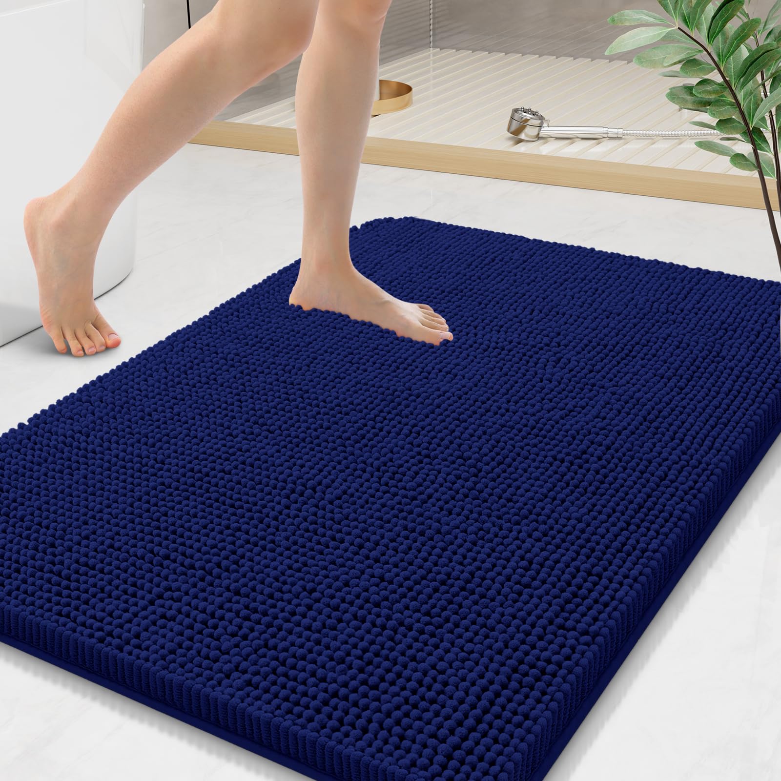 Arotive Bathroom Rugs 30x20, Extra Soft Absorbent Shaggy Chenille Bath Rugs, Machine Washable Rubber Backing Non-Slip Bath Mats for Bathroom Floor Tub and Shower, Home Decor Accessories, Grey