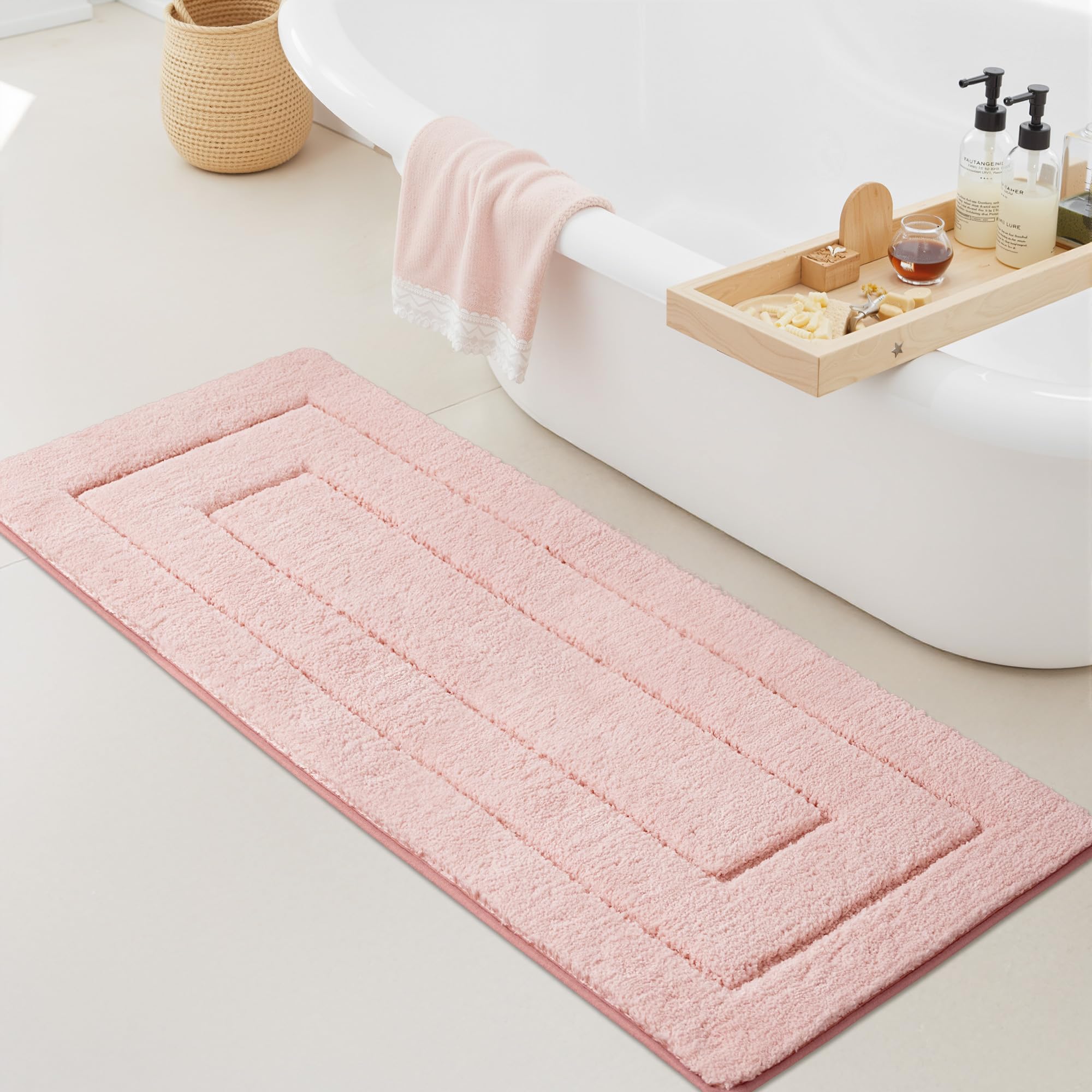 GRANNY SAYS Gray Bathroom Rugs, Bath Mats for Bathroom Non-Slip, Super Soft and Water Absorbent, Microfiber Bath Rugs, Machine Wash Dry, Bath Rugs for Floor, Tub and Shower, 16" x 24"