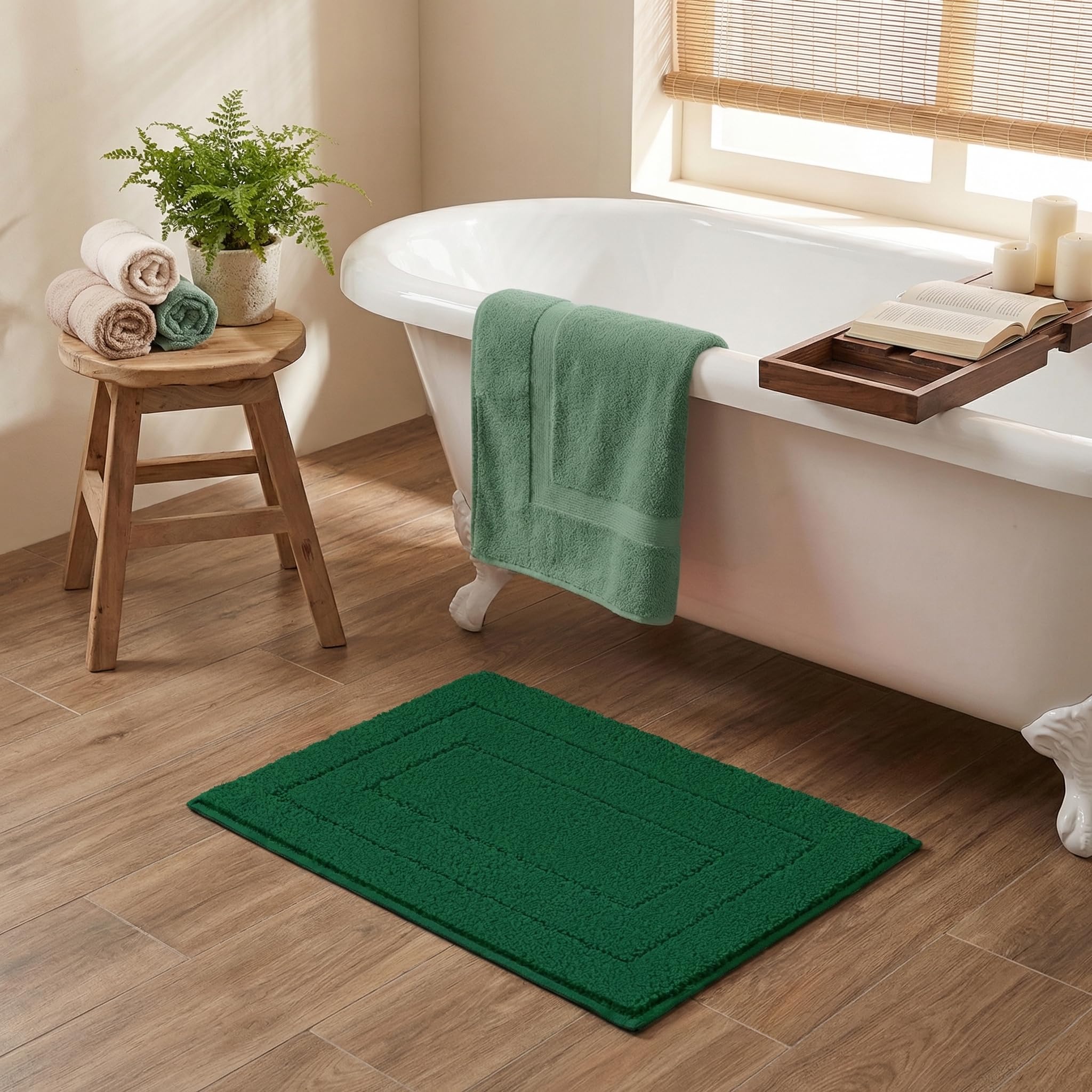 GRANNY SAYS Gray Bathroom Rugs, Bath Mats for Bathroom Non-Slip, Super Soft and Water Absorbent, Microfiber Bath Rugs, Machine Wash Dry, Bath Rugs for Floor, Tub and Shower, 16" x 24"