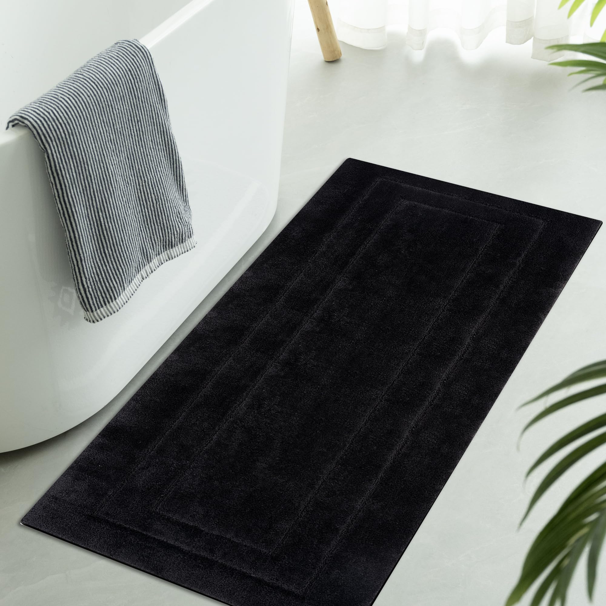 GRANNY SAYS Gray Bathroom Rugs, Bath Mats for Bathroom Non-Slip, Super Soft and Water Absorbent, Microfiber Bath Rugs, Machine Wash Dry, Bath Rugs for Floor, Tub and Shower, 16" x 24"
