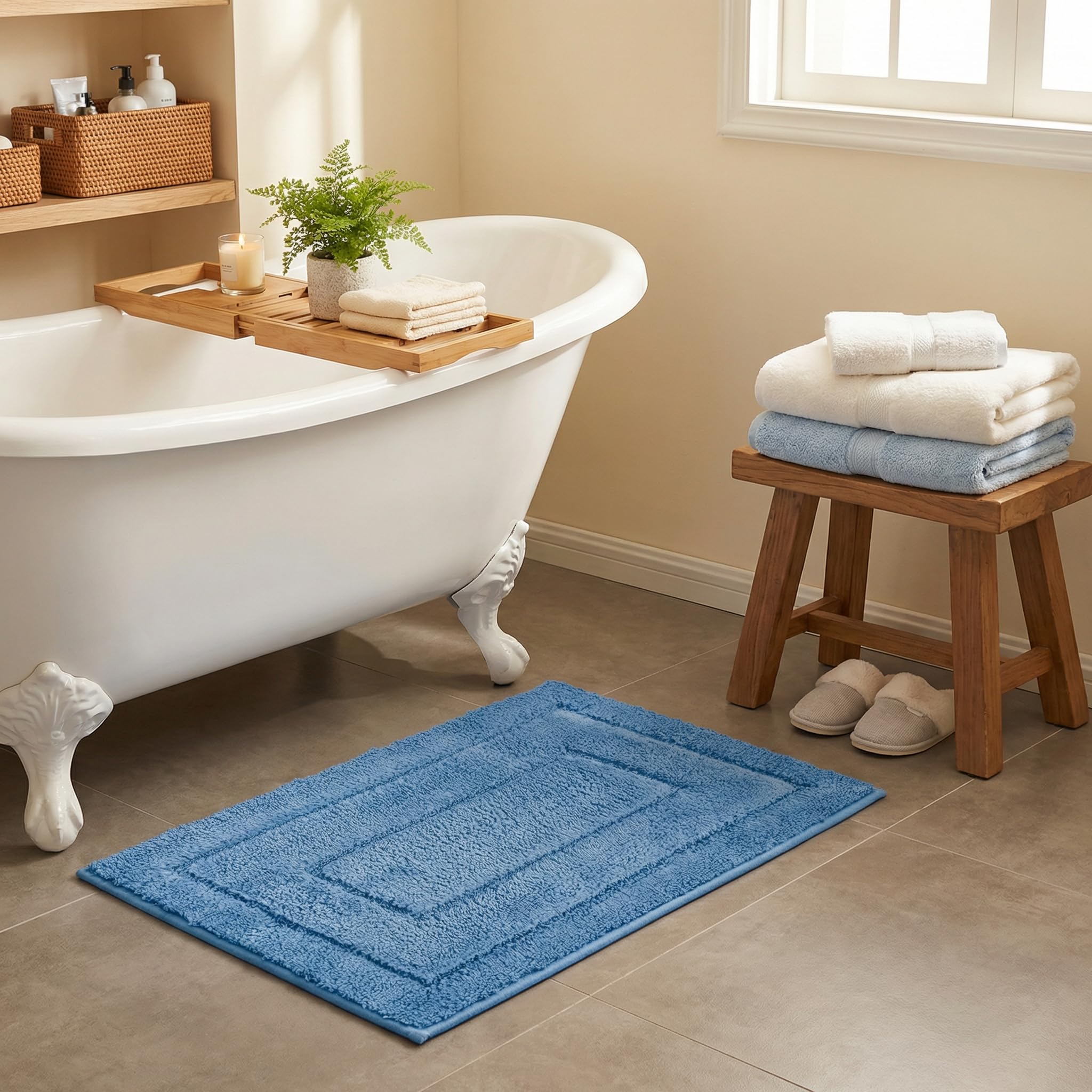 GRANNY SAYS Gray Bathroom Rugs, Bath Mats for Bathroom Non-Slip, Super Soft and Water Absorbent, Microfiber Bath Rugs, Machine Wash Dry, Bath Rugs for Floor, Tub and Shower, 16" x 24"