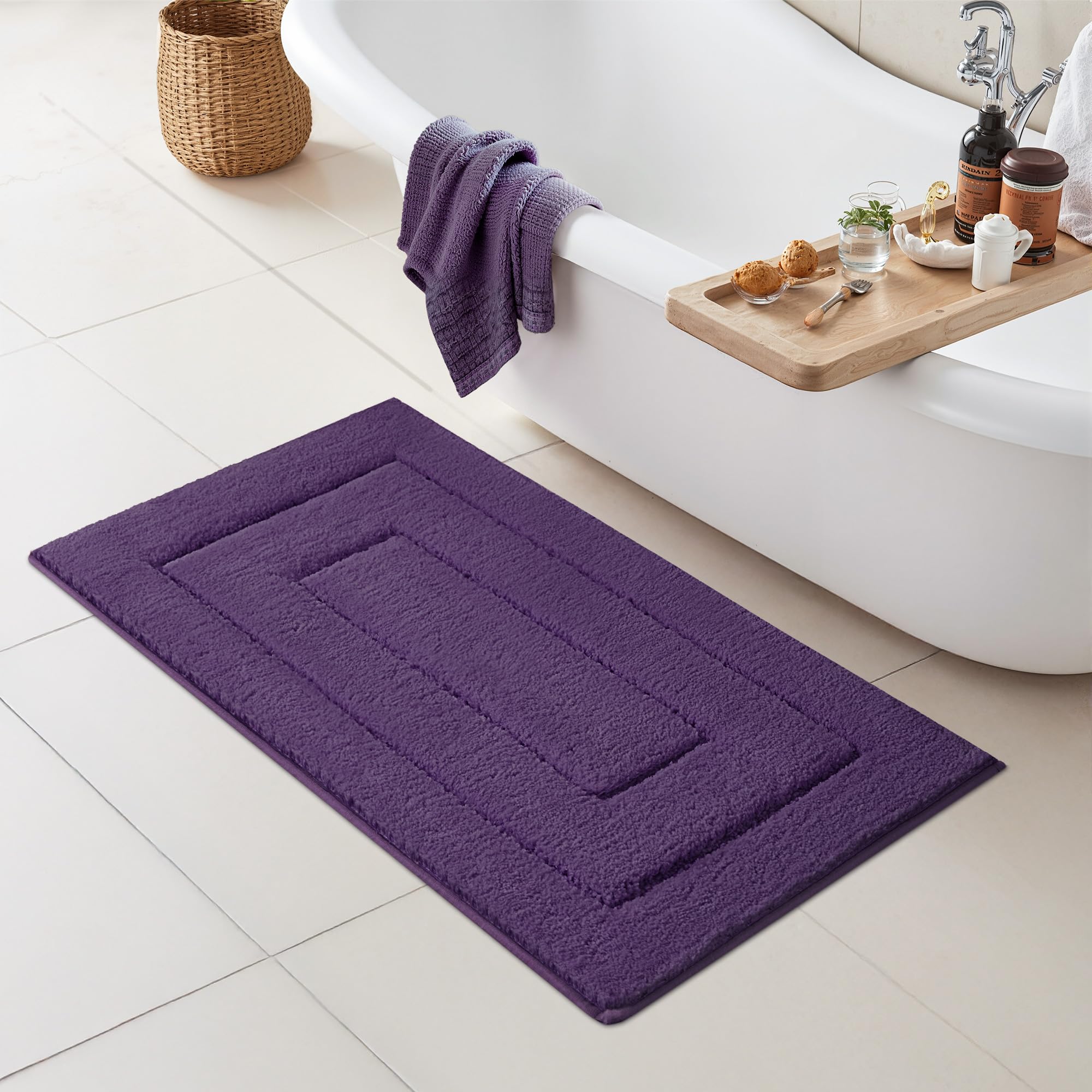 GRANNY SAYS Gray Bathroom Rugs, Bath Mats for Bathroom Non-Slip, Super Soft and Water Absorbent, Microfiber Bath Rugs, Machine Wash Dry, Bath Rugs for Floor, Tub and Shower, 16" x 24"