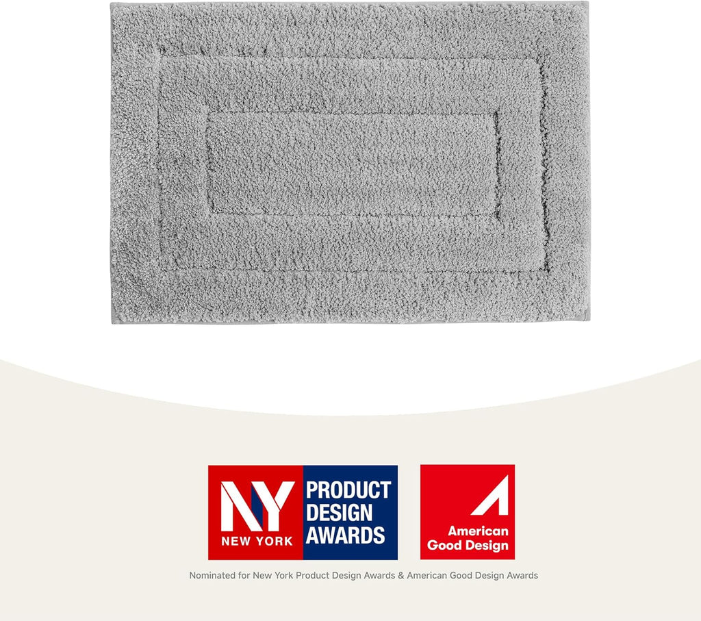 GRANNY SAYS Gray Bathroom Rugs, Bath Mats for Bathroom Non-Slip, Super Soft and Water Absorbent, Microfiber Bath Rugs, Machine Wash Dry, Bath Rugs for Floor, Tub and Shower, 16" x 24"