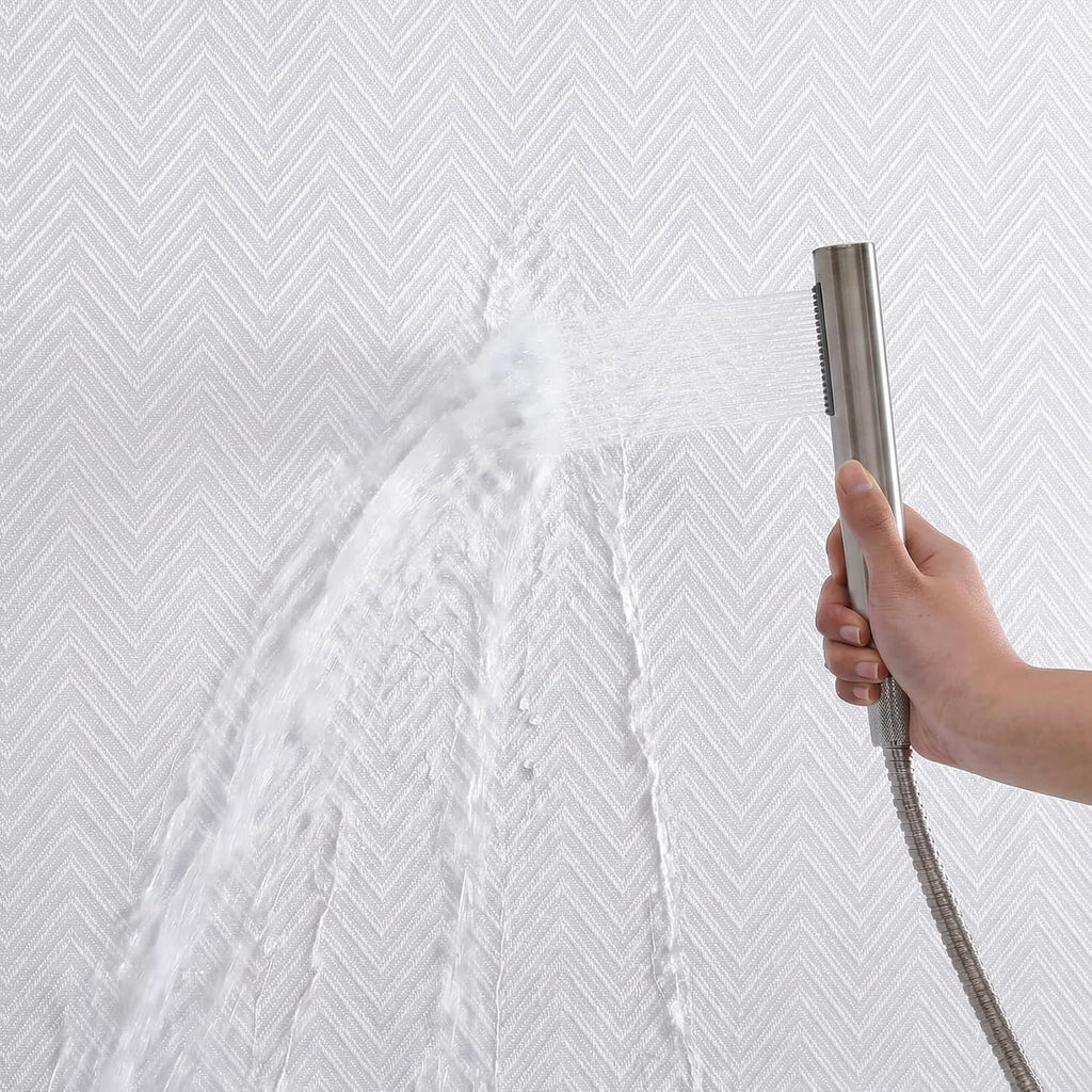 eachope Waterproof Fabric Shower Curtain,No Liner Needed,TPU Laminated Polyester Shower Curtain,Chevron Striped Design with Weighted Magnets and Metal Grommets,72 x 72 Inch,White