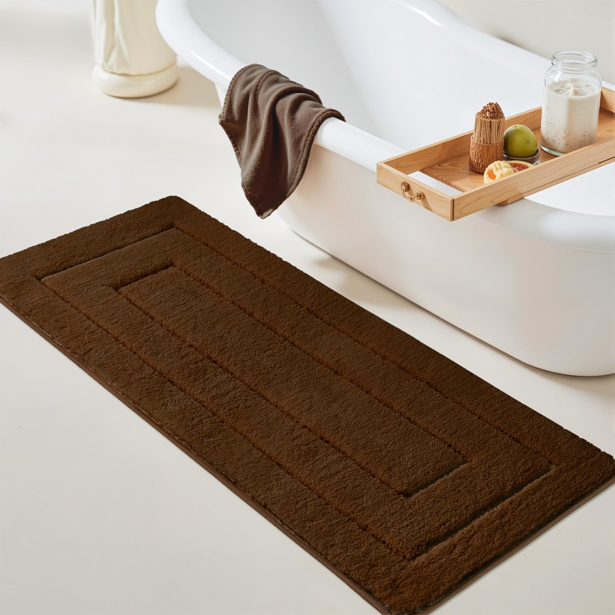 GRANNY SAYS Gray Bathroom Rugs, Bath Mats for Bathroom Non-Slip, Super Soft and Water Absorbent, Microfiber Bath Rugs, Machine Wash Dry, Bath Rugs for Floor, Tub and Shower, 16" x 24"