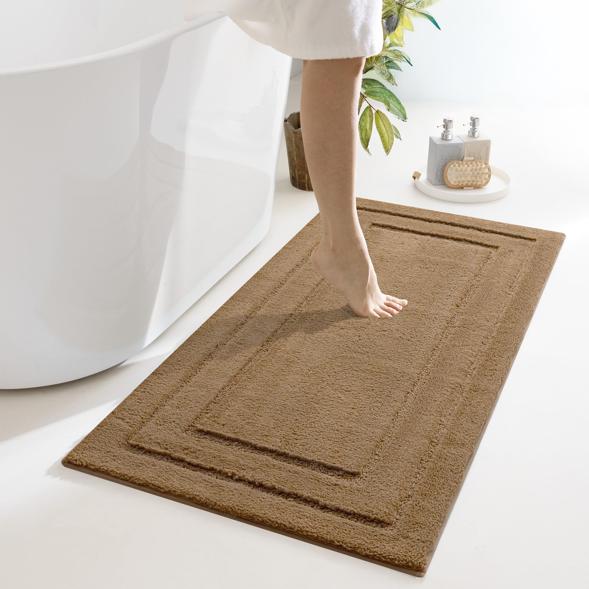 GRANNY SAYS Gray Bathroom Rugs, Bath Mats for Bathroom Non-Slip, Super Soft and Water Absorbent, Microfiber Bath Rugs, Machine Wash Dry, Bath Rugs for Floor, Tub and Shower, 16" x 24"