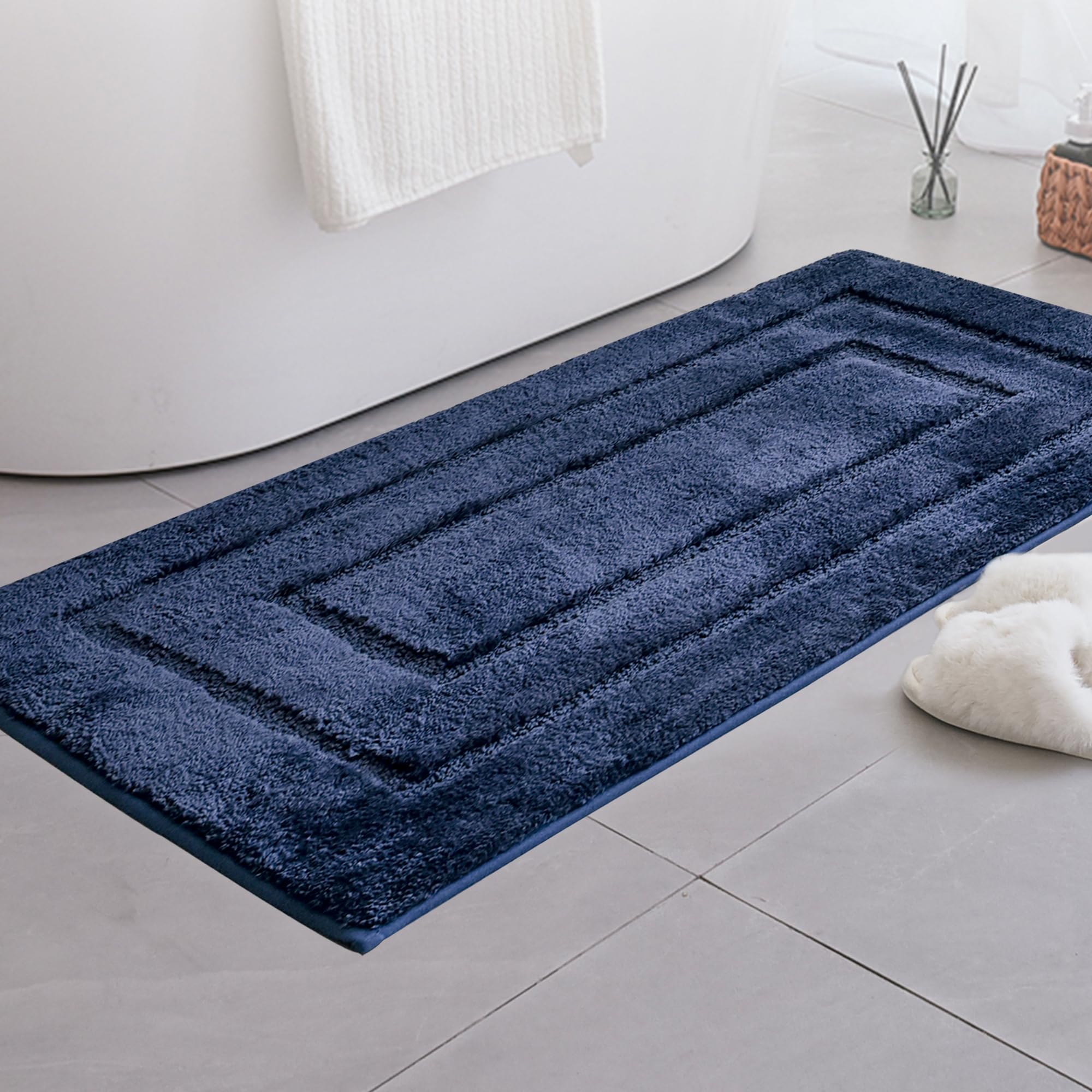 GRANNY SAYS Gray Bathroom Rugs, Bath Mats for Bathroom Non-Slip, Super Soft and Water Absorbent, Microfiber Bath Rugs, Machine Wash Dry, Bath Rugs for Floor, Tub and Shower, 16" x 24"