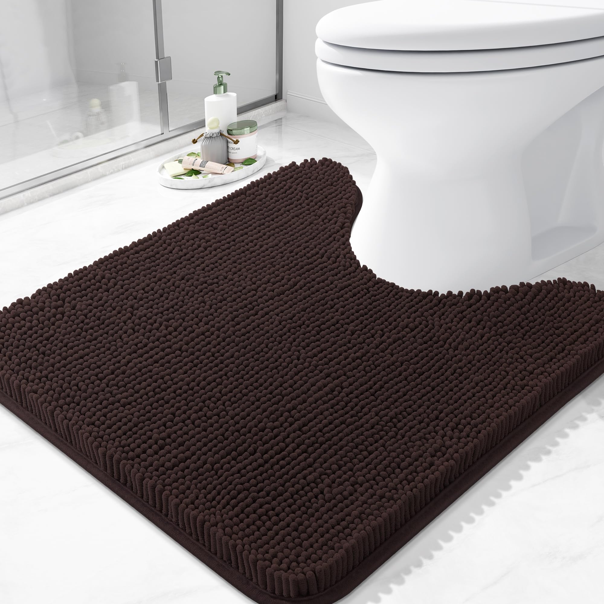 Arotive Bathroom Rugs 30x20, Extra Soft Absorbent Shaggy Chenille Bath Rugs, Machine Washable Rubber Backing Non-Slip Bath Mats for Bathroom Floor Tub and Shower, Home Decor Accessories, Grey