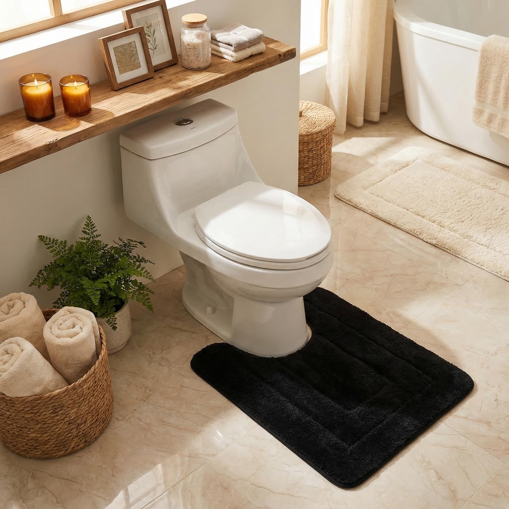 GRANNY SAYS Gray Bathroom Rugs, Bath Mats for Bathroom Non-Slip, Super Soft and Water Absorbent, Microfiber Bath Rugs, Machine Wash Dry, Bath Rugs for Floor, Tub and Shower, 16" x 24"