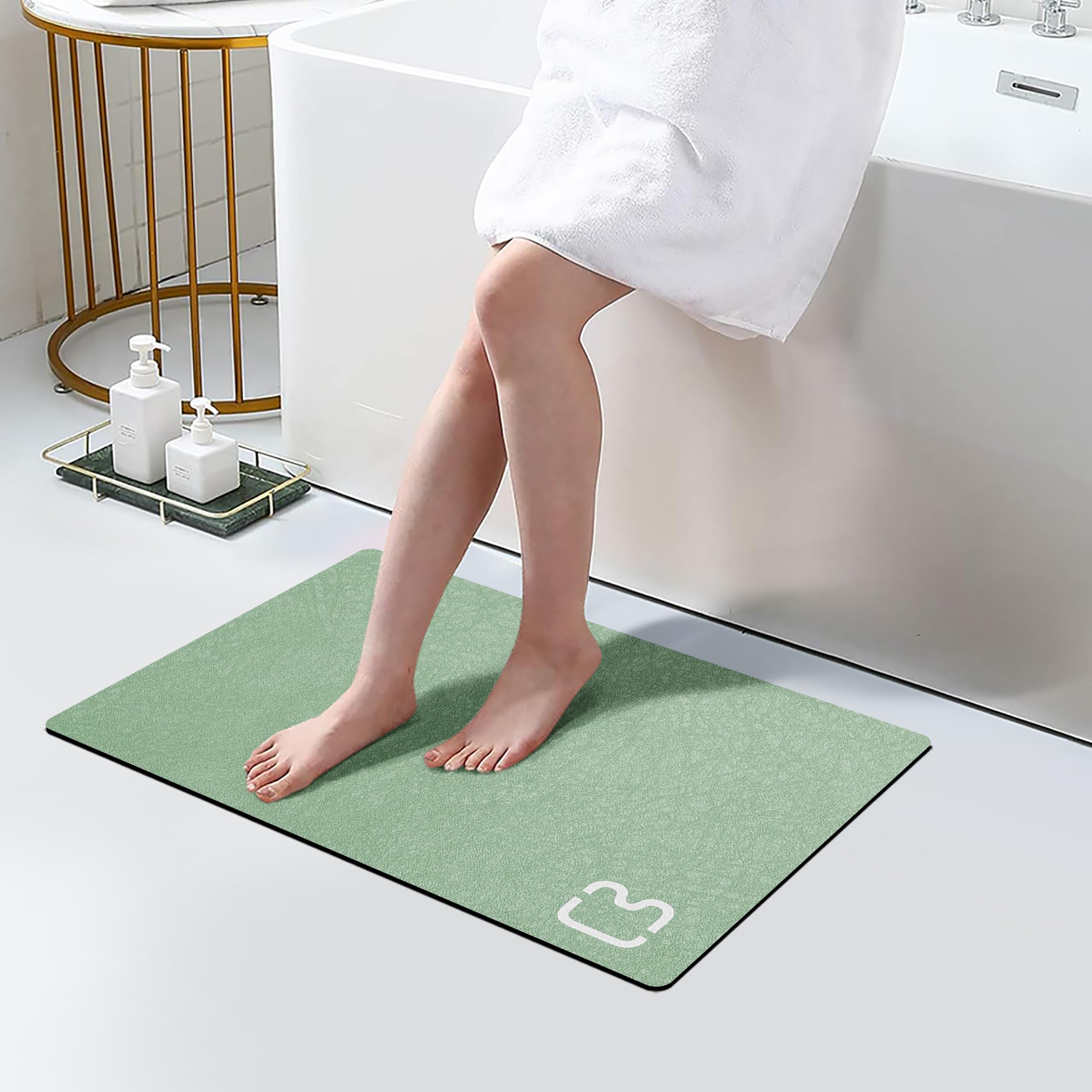 Bathroom Runner Mat Rugs Long Diatomite Stone Bath Mat Large Super Absorbent Diatomaceous Earth Bath Mat Non Slip Rubber Backed Fast Dry Shower Mat Thin Bathroom Rugs Floor Mat,15.7"x47.2",Grey