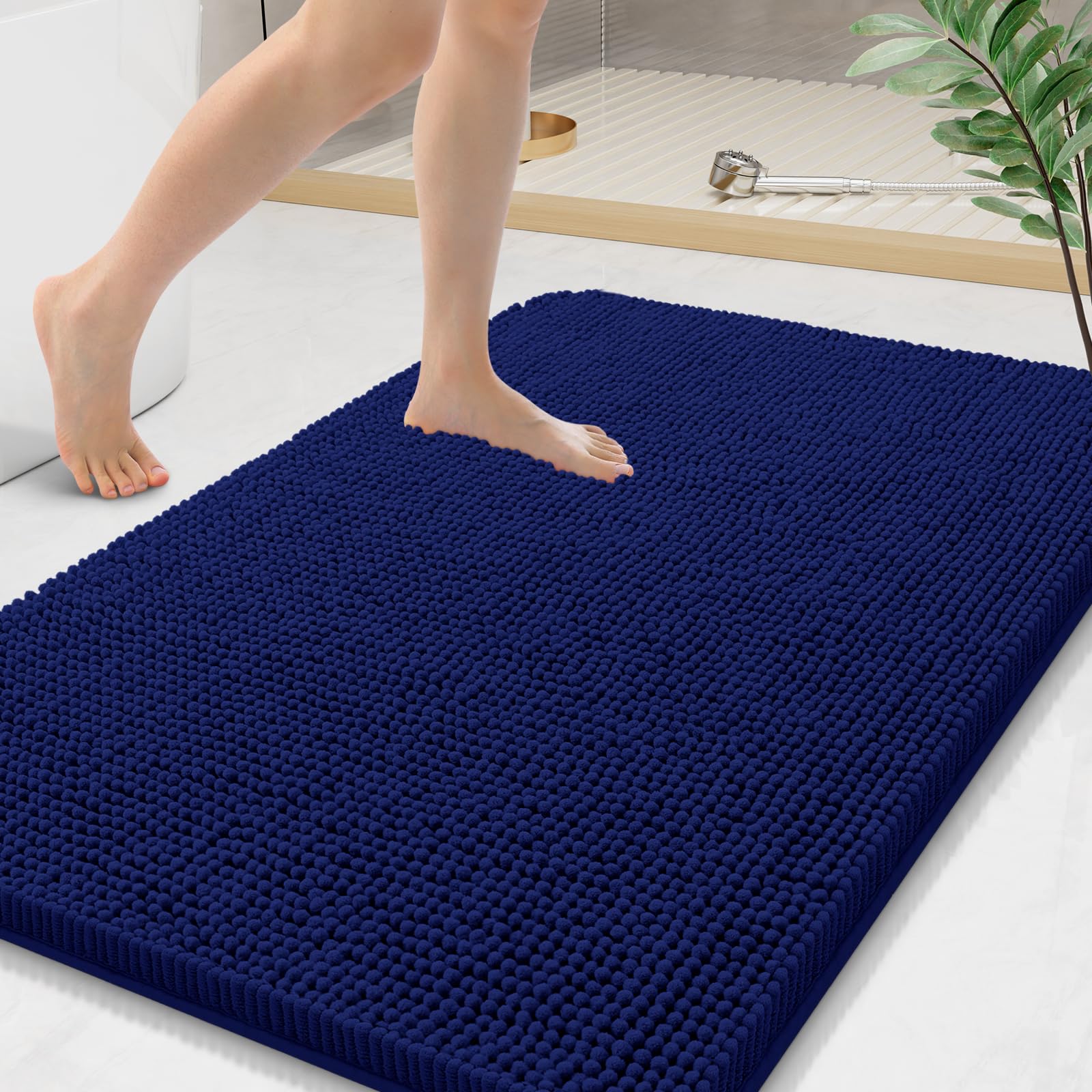 Arotive Bathroom Rugs 30x20, Extra Soft Absorbent Shaggy Chenille Bath Rugs, Machine Washable Rubber Backing Non-Slip Bath Mats for Bathroom Floor Tub and Shower, Home Decor Accessories, Grey