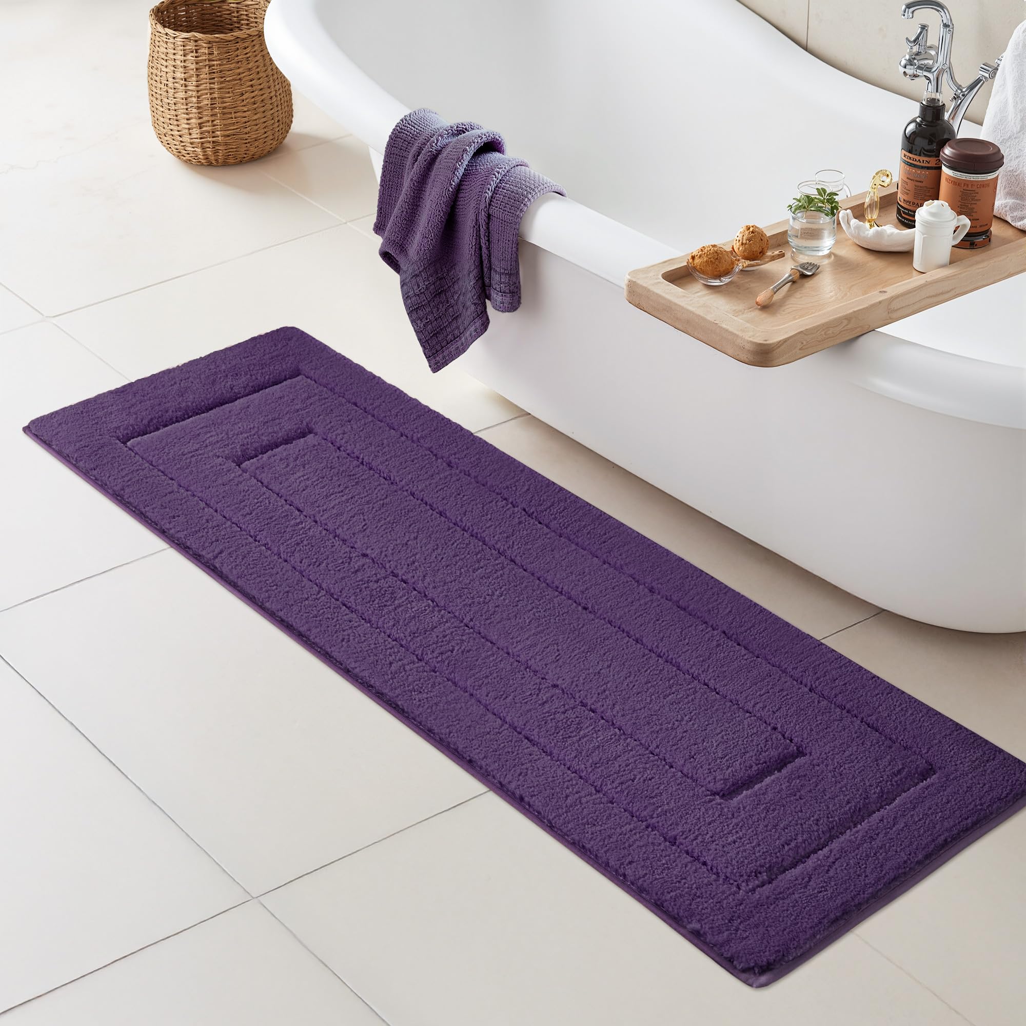 GRANNY SAYS Gray Bathroom Rugs, Bath Mats for Bathroom Non-Slip, Super Soft and Water Absorbent, Microfiber Bath Rugs, Machine Wash Dry, Bath Rugs for Floor, Tub and Shower, 16" x 24"