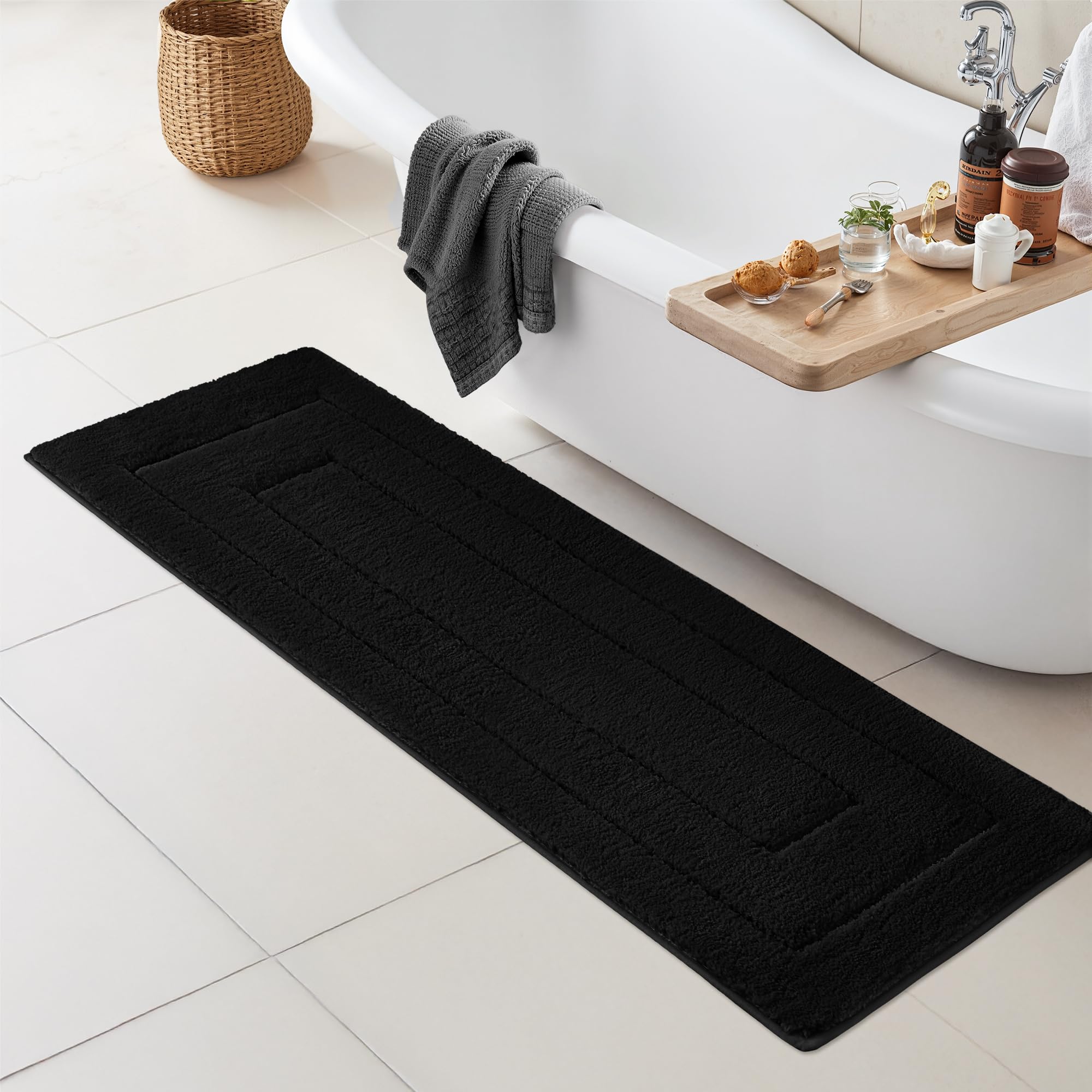 GRANNY SAYS Gray Bathroom Rugs, Bath Mats for Bathroom Non-Slip, Super Soft and Water Absorbent, Microfiber Bath Rugs, Machine Wash Dry, Bath Rugs for Floor, Tub and Shower, 16" x 24"