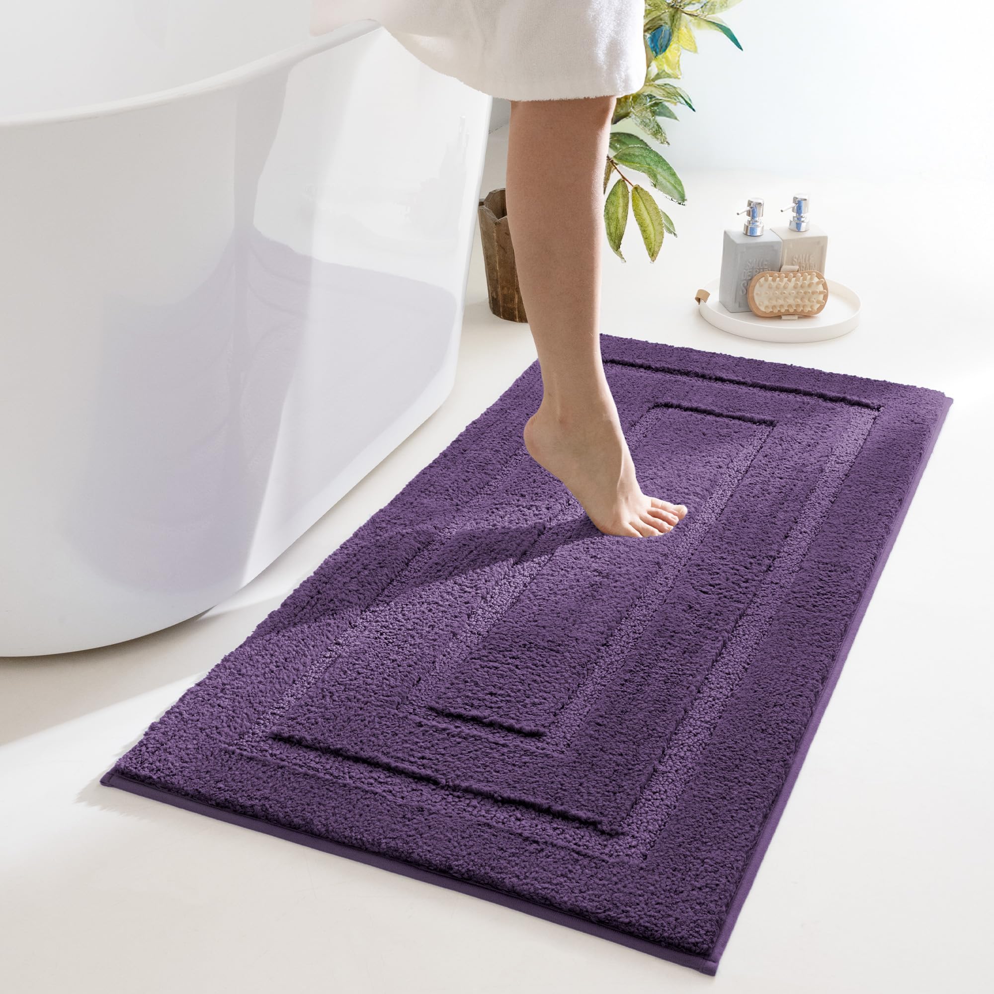 GRANNY SAYS Gray Bathroom Rugs, Bath Mats for Bathroom Non-Slip, Super Soft and Water Absorbent, Microfiber Bath Rugs, Machine Wash Dry, Bath Rugs for Floor, Tub and Shower, 16" x 24"
