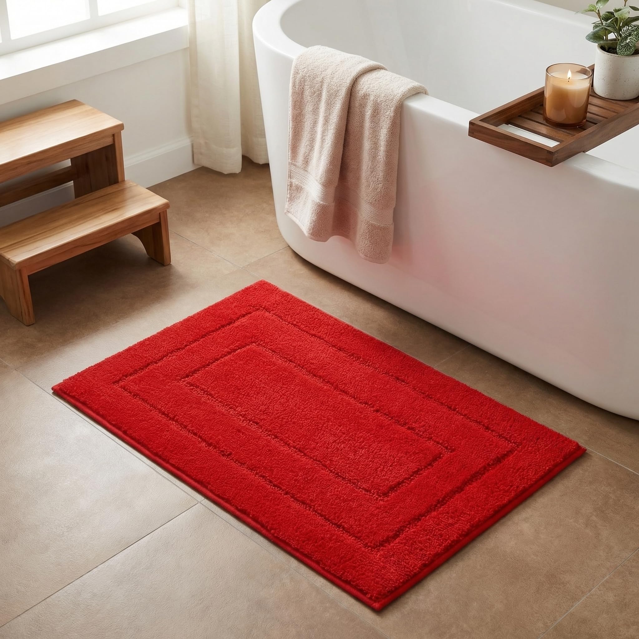 GRANNY SAYS Gray Bathroom Rugs, Bath Mats for Bathroom Non-Slip, Super Soft and Water Absorbent, Microfiber Bath Rugs, Machine Wash Dry, Bath Rugs for Floor, Tub and Shower, 16" x 24"