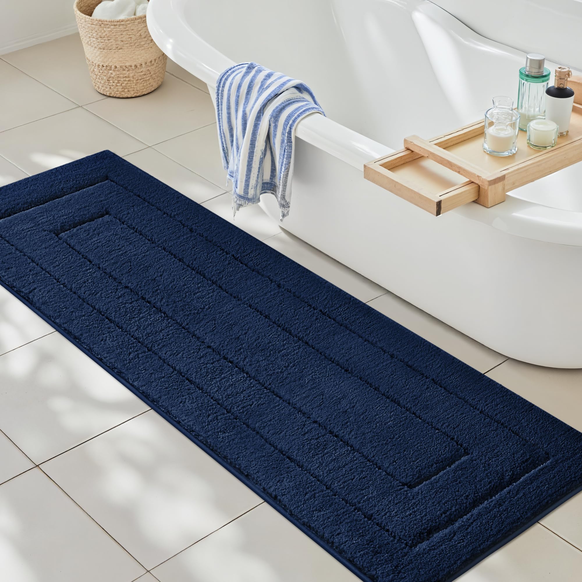 GRANNY SAYS Gray Bathroom Rugs, Bath Mats for Bathroom Non-Slip, Super Soft and Water Absorbent, Microfiber Bath Rugs, Machine Wash Dry, Bath Rugs for Floor, Tub and Shower, 16" x 24"