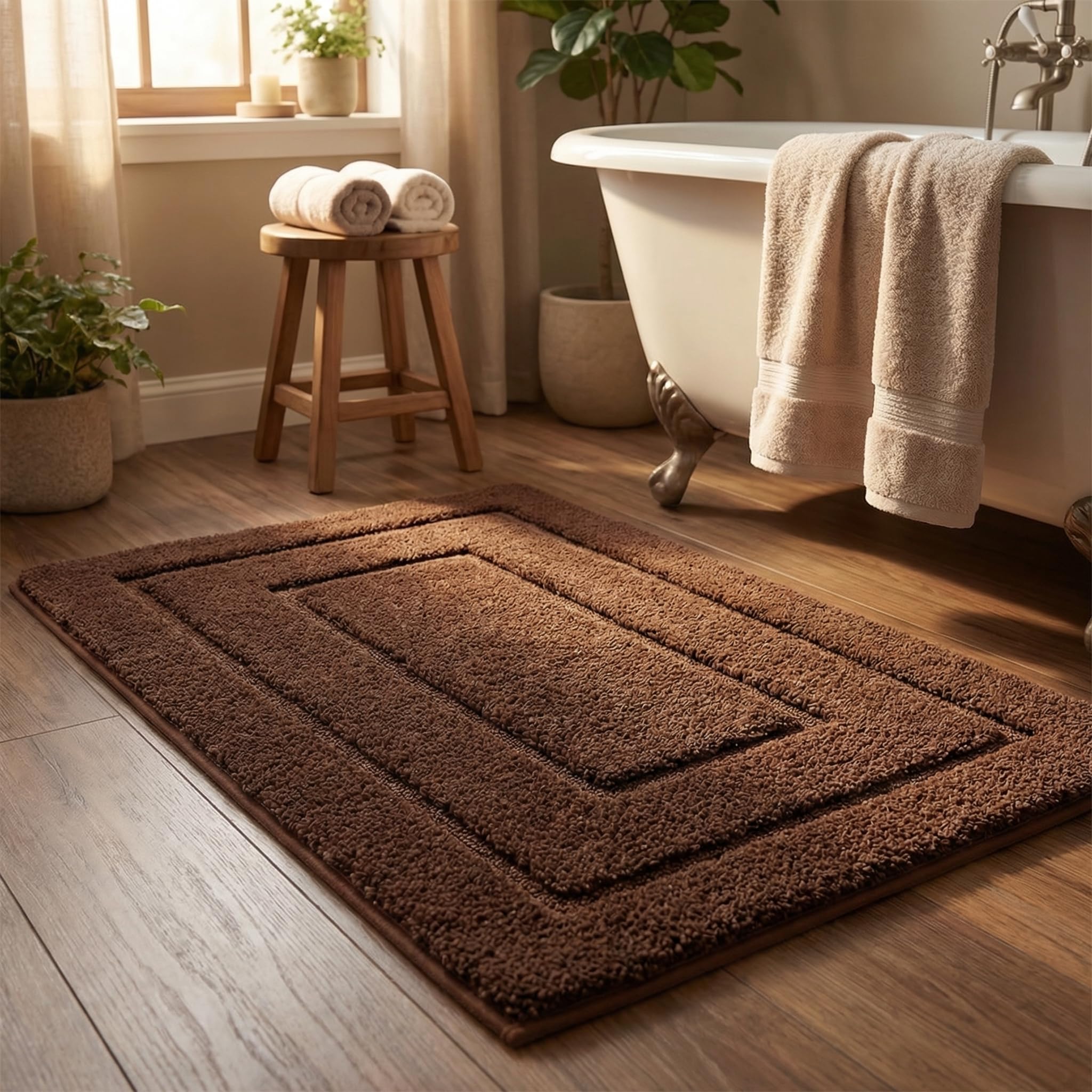 GRANNY SAYS Gray Bathroom Rugs, Bath Mats for Bathroom Non-Slip, Super Soft and Water Absorbent, Microfiber Bath Rugs, Machine Wash Dry, Bath Rugs for Floor, Tub and Shower, 16" x 24"
