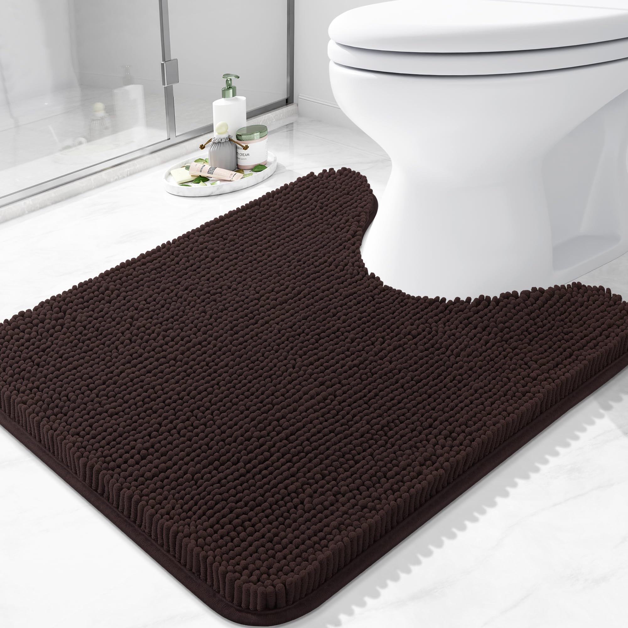 Arotive Bathroom Rugs 30x20, Extra Soft Absorbent Shaggy Chenille Bath Rugs, Machine Washable Rubber Backing Non-Slip Bath Mats for Bathroom Floor Tub and Shower, Home Decor Accessories, Grey