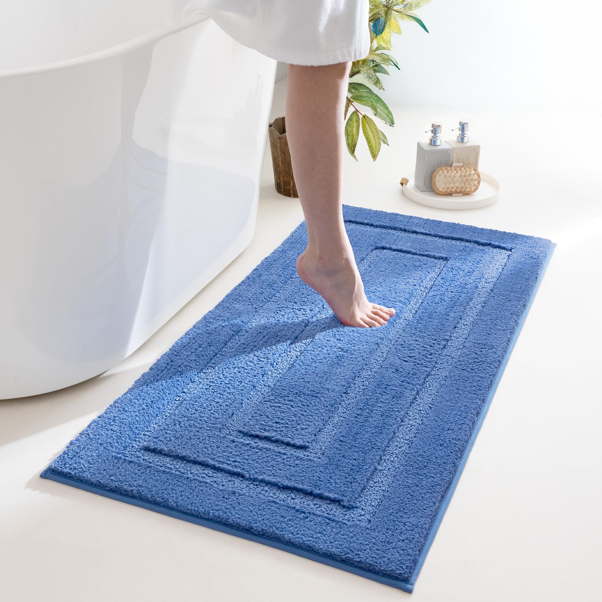GRANNY SAYS Gray Bathroom Rugs, Bath Mats for Bathroom Non-Slip, Super Soft and Water Absorbent, Microfiber Bath Rugs, Machine Wash Dry, Bath Rugs for Floor, Tub and Shower, 16" x 24"