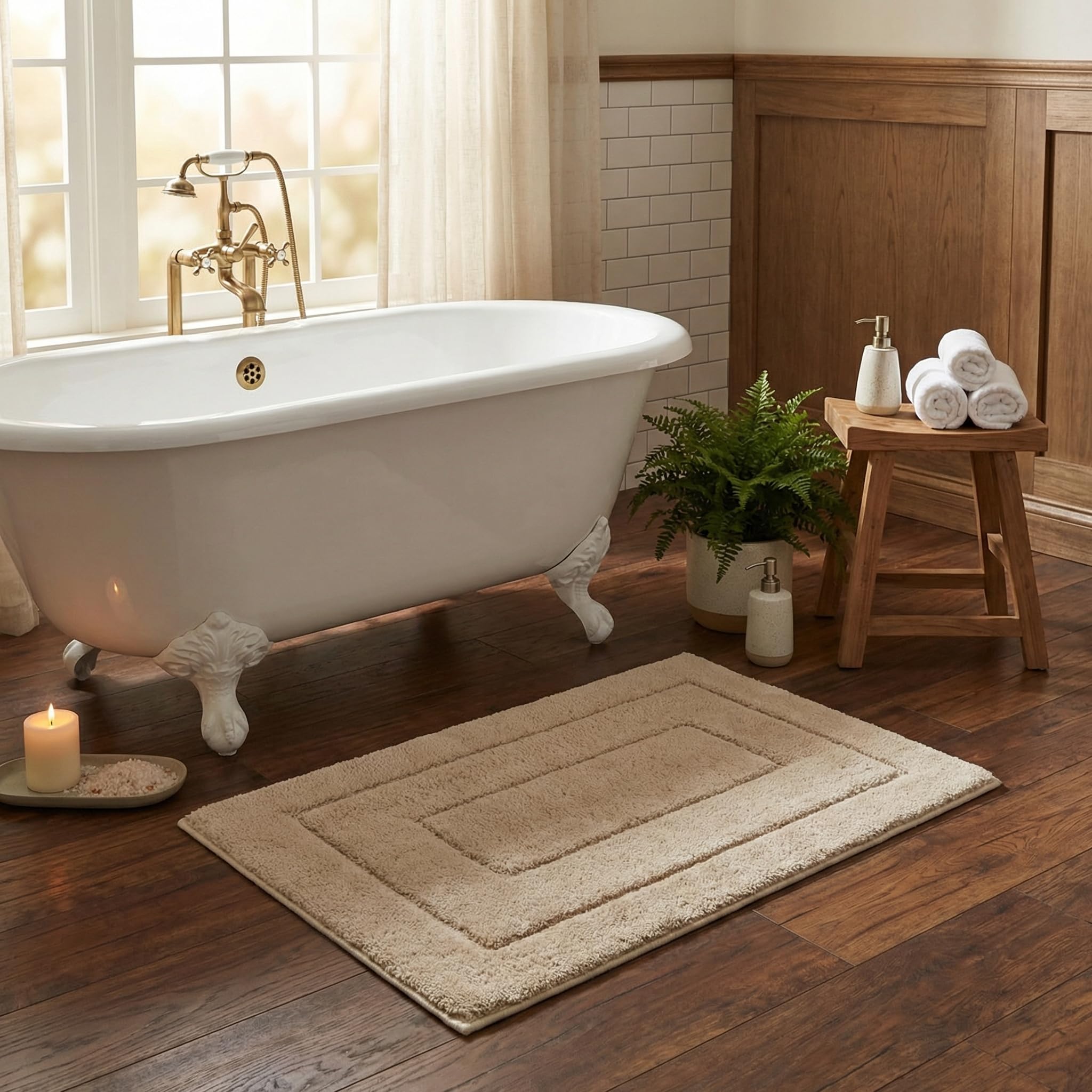 GRANNY SAYS Gray Bathroom Rugs, Bath Mats for Bathroom Non-Slip, Super Soft and Water Absorbent, Microfiber Bath Rugs, Machine Wash Dry, Bath Rugs for Floor, Tub and Shower, 16" x 24"