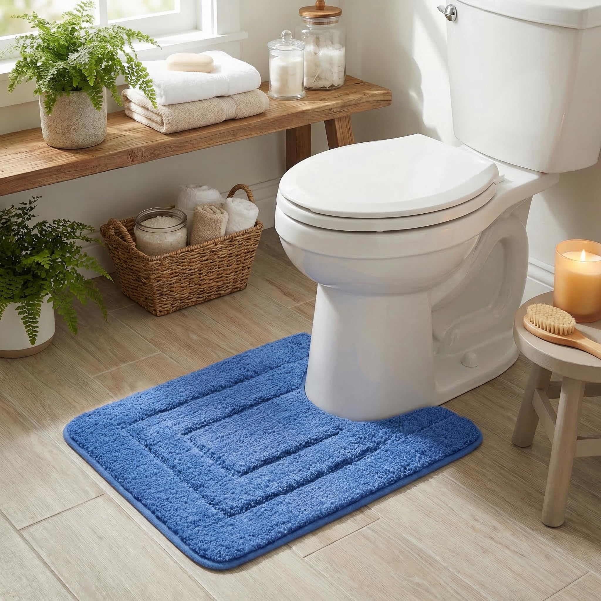 GRANNY SAYS Gray Bathroom Rugs, Bath Mats for Bathroom Non-Slip, Super Soft and Water Absorbent, Microfiber Bath Rugs, Machine Wash Dry, Bath Rugs for Floor, Tub and Shower, 16" x 24"
