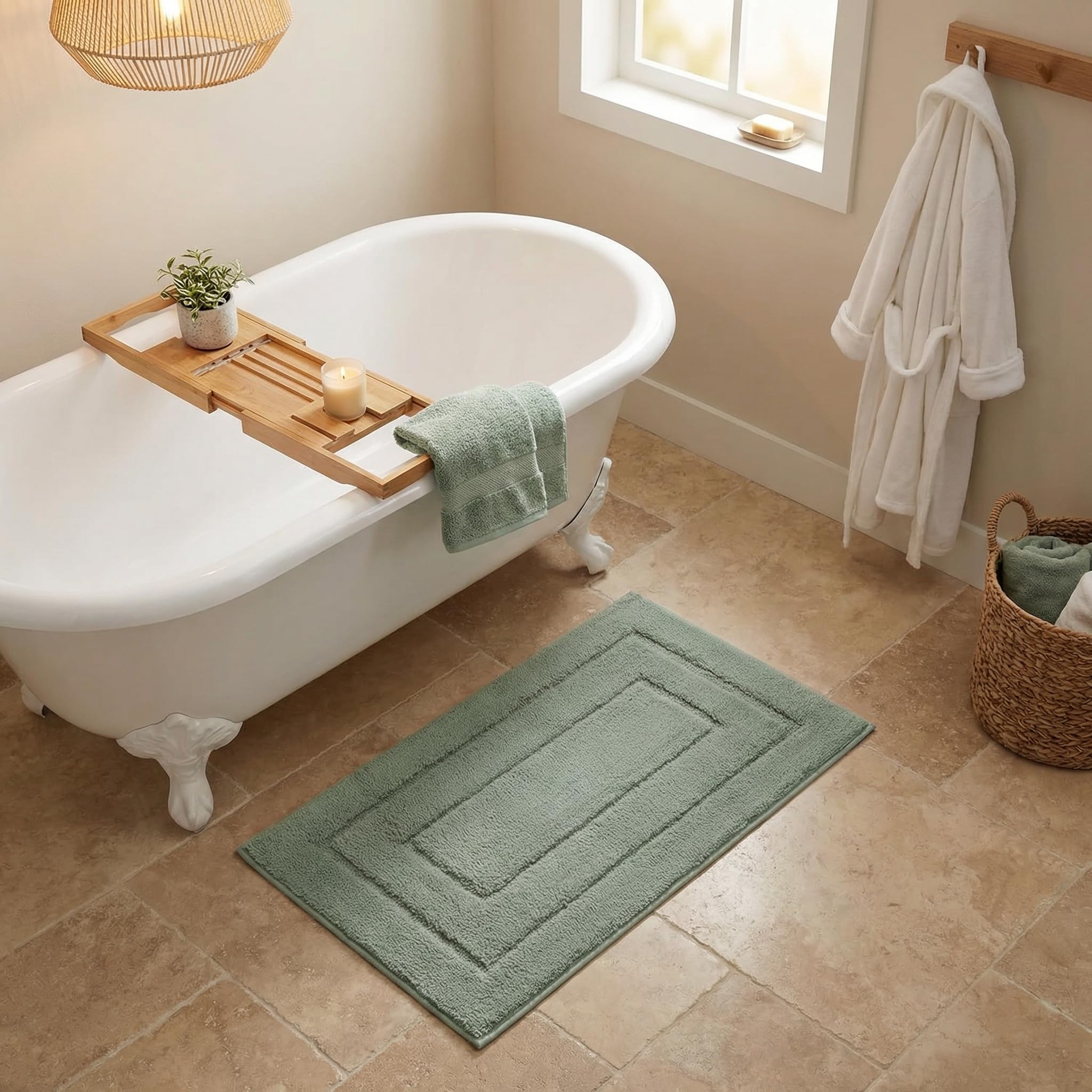 GRANNY SAYS Gray Bathroom Rugs, Bath Mats for Bathroom Non-Slip, Super Soft and Water Absorbent, Microfiber Bath Rugs, Machine Wash Dry, Bath Rugs for Floor, Tub and Shower, 16" x 24"