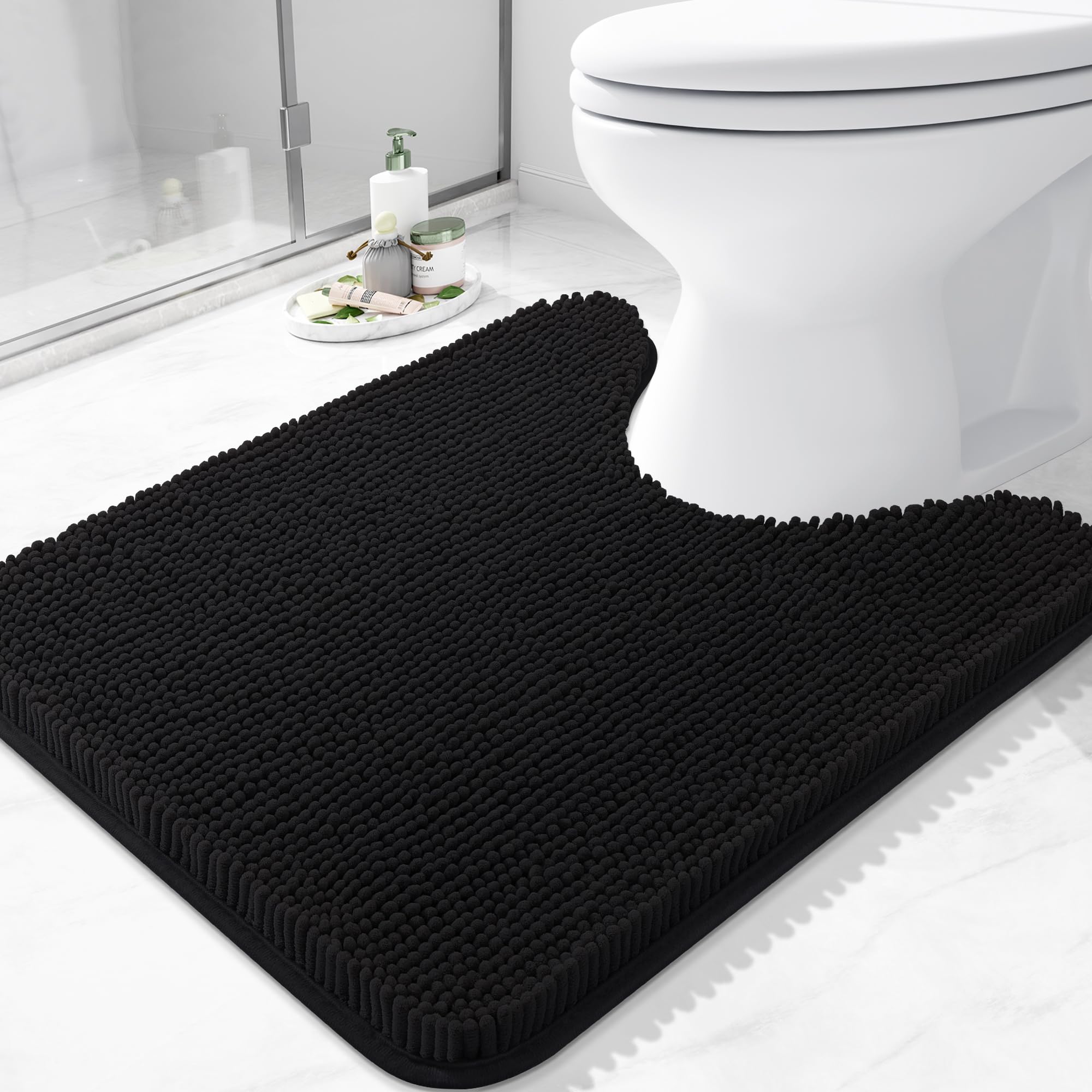 Arotive Bathroom Rugs 30x20, Extra Soft Absorbent Shaggy Chenille Bath Rugs, Machine Washable Rubber Backing Non-Slip Bath Mats for Bathroom Floor Tub and Shower, Home Decor Accessories, Grey