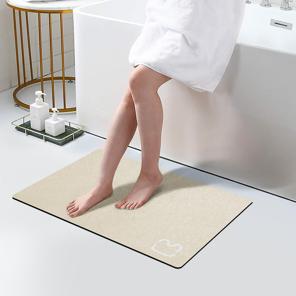 Bathroom Runner Mat Rugs Long Diatomite Stone Bath Mat Large Super Absorbent Diatomaceous Earth Bath Mat Non Slip Rubber Backed Fast Dry Shower Mat Thin Bathroom Rugs Floor Mat,15.7"x47.2",Grey