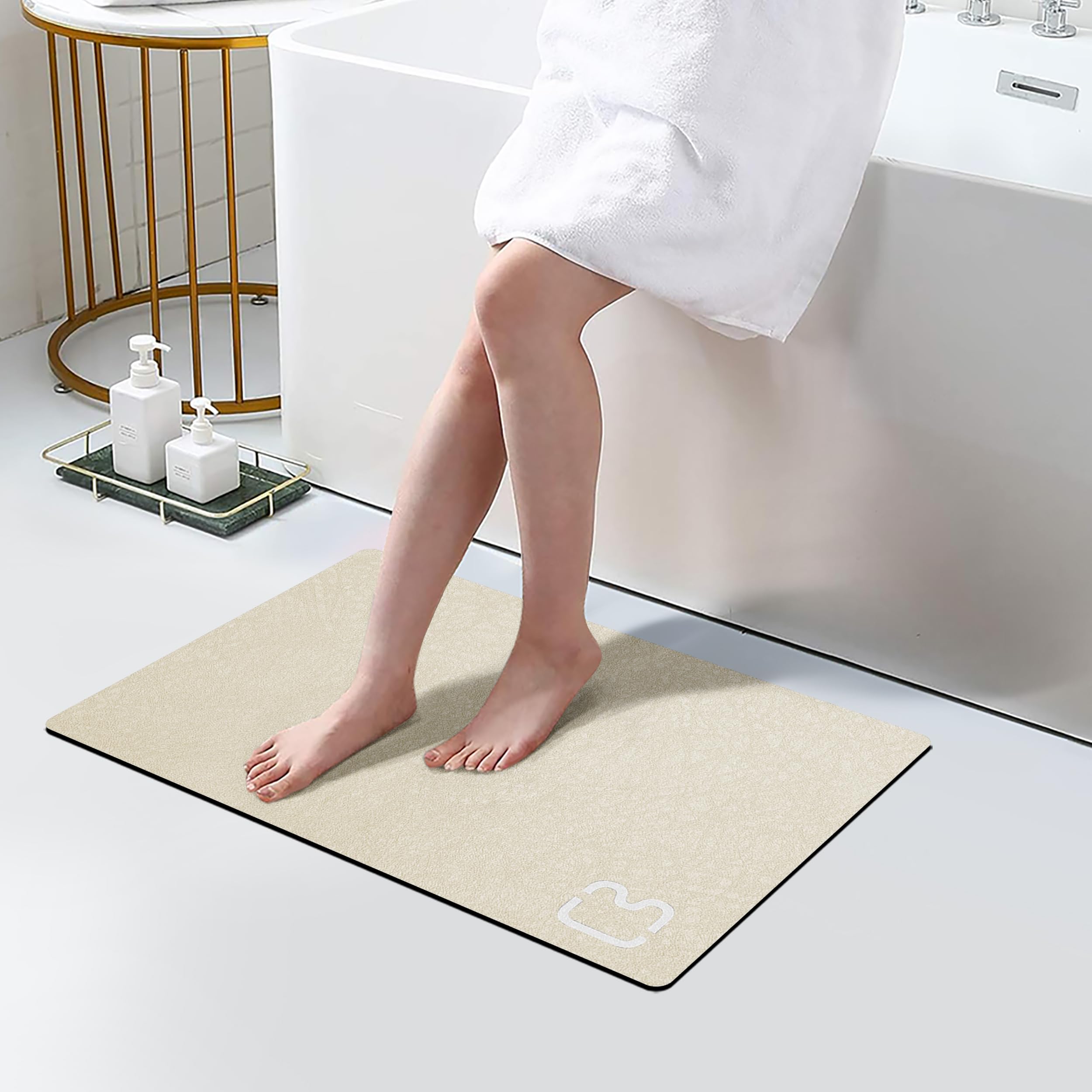 Bathroom Runner Mat Rugs Long Diatomite Stone Bath Mat Large Super Absorbent Diatomaceous Earth Bath Mat Non Slip Rubber Backed Fast Dry Shower Mat Thin Bathroom Rugs Floor Mat,15.7"x47.2",Grey