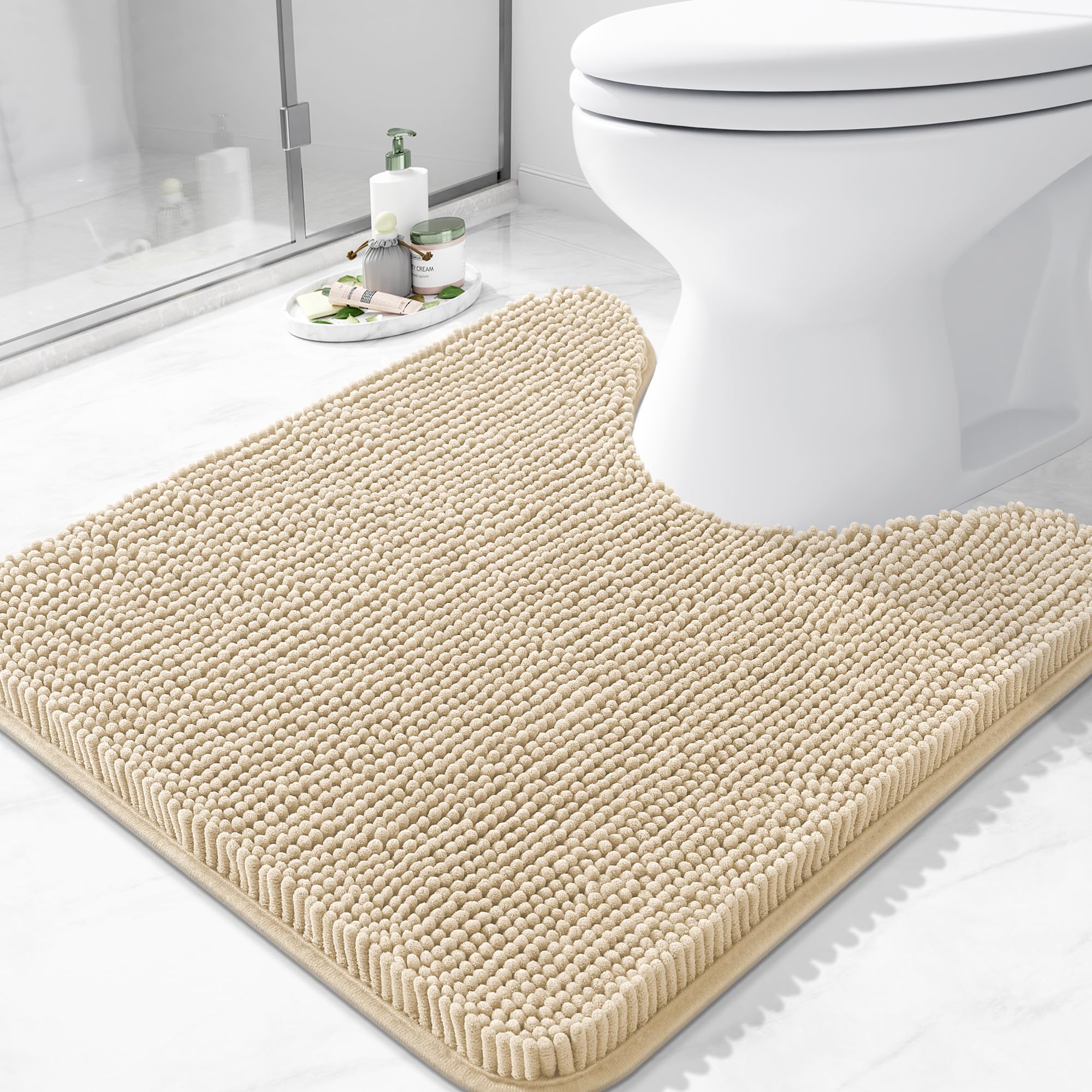 Arotive Bathroom Rugs 30x20, Extra Soft Absorbent Shaggy Chenille Bath Rugs, Machine Washable Rubber Backing Non-Slip Bath Mats for Bathroom Floor Tub and Shower, Home Decor Accessories, Grey