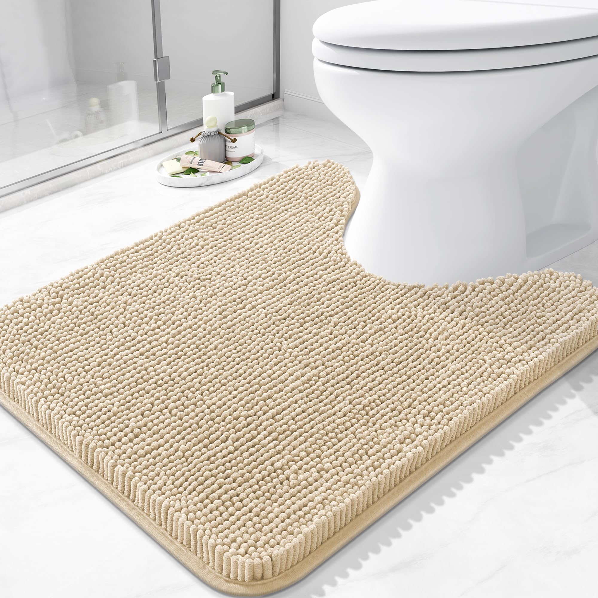 Arotive Bathroom Rugs 30x20, Extra Soft Absorbent Shaggy Chenille Bath Rugs, Machine Washable Rubber Backing Non-Slip Bath Mats for Bathroom Floor Tub and Shower, Home Decor Accessories, Grey