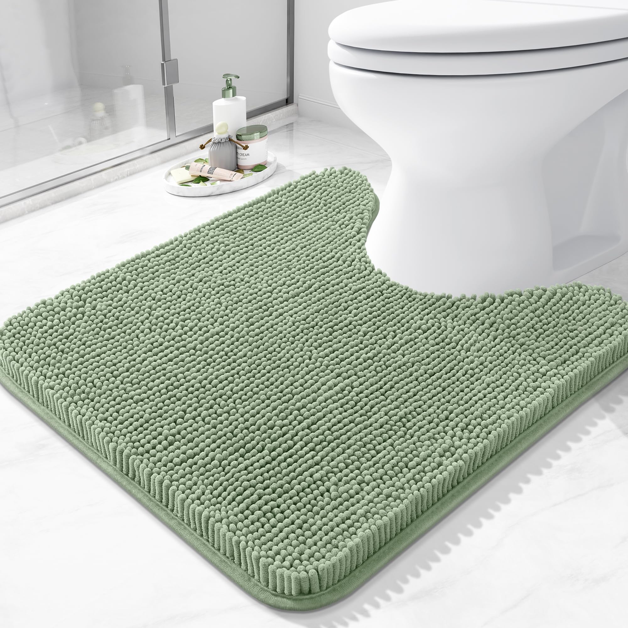 Arotive Bathroom Rugs 30x20, Extra Soft Absorbent Shaggy Chenille Bath Rugs, Machine Washable Rubber Backing Non-Slip Bath Mats for Bathroom Floor Tub and Shower, Home Decor Accessories, Grey